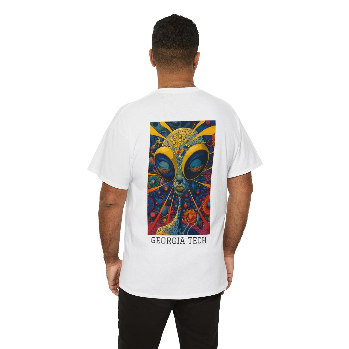 Georgia Tech 04B - Unisex Heavy Cotton Tee - Image on the Back