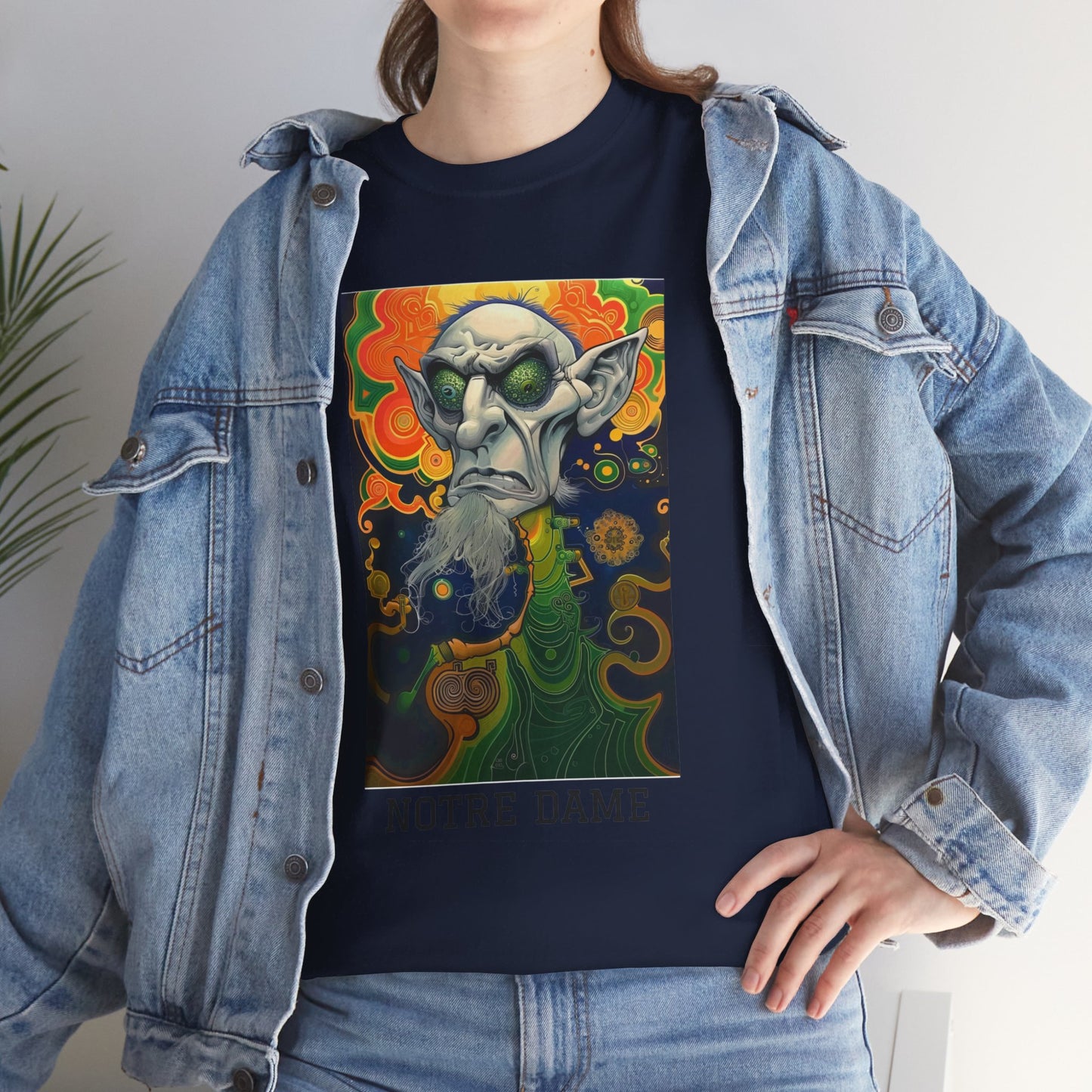 Notre Dame 03F - Unisex Heavy Cotton Tee - Image on the Front