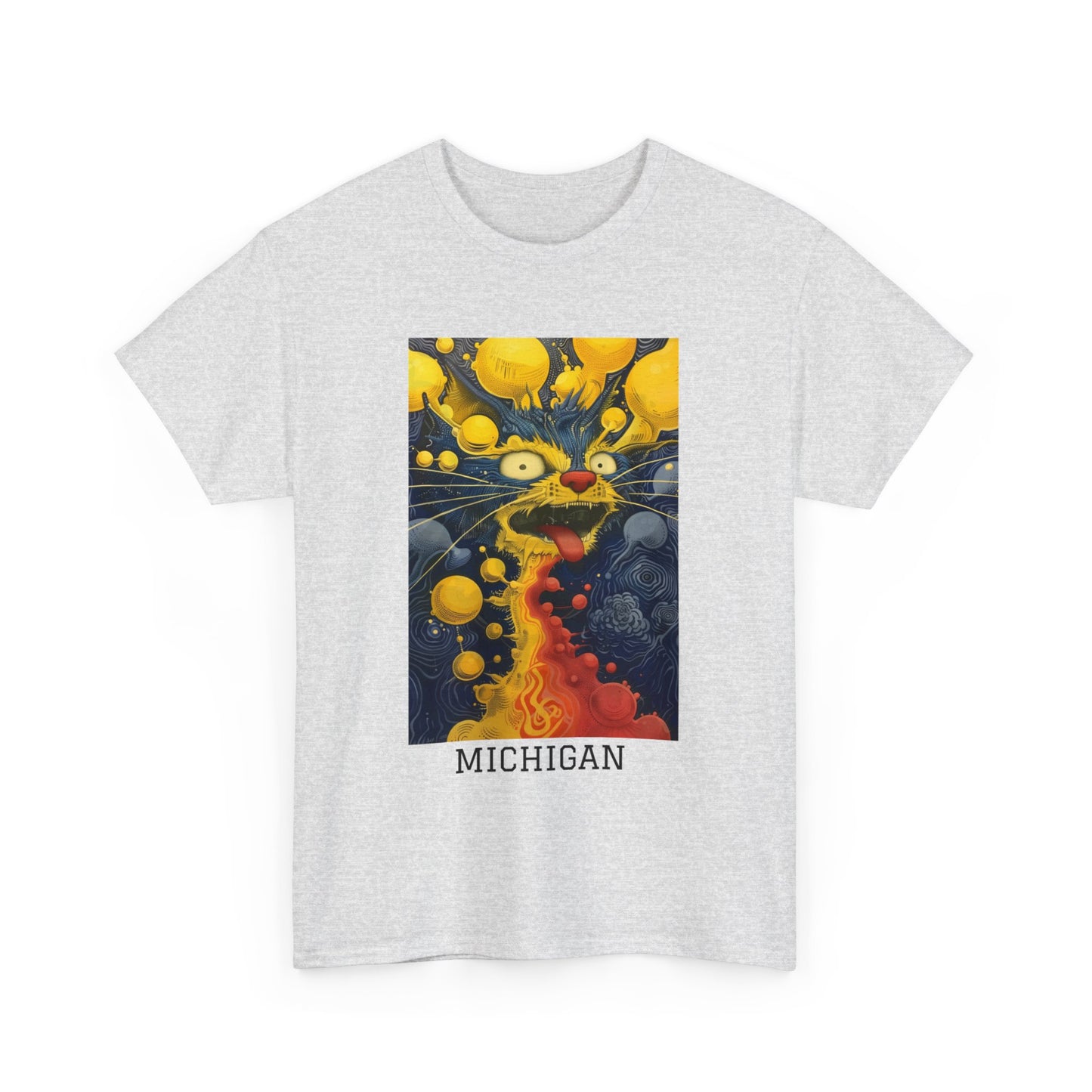 Michigan 01F - Unisex Heavy Cotton Tee - Image on the Front