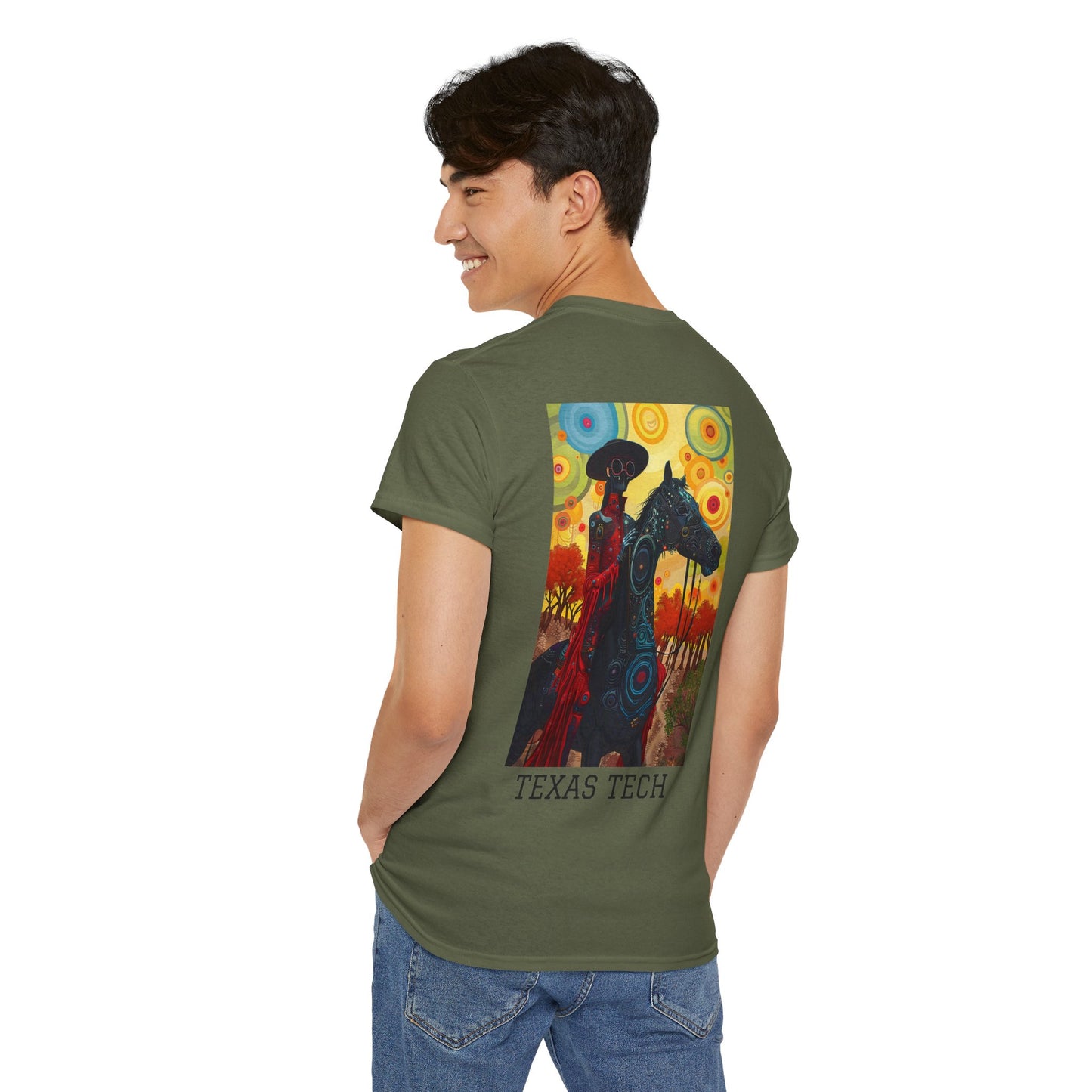 Texas Tech 02B - Unisex Heavy Cotton Tee - Image on the Back