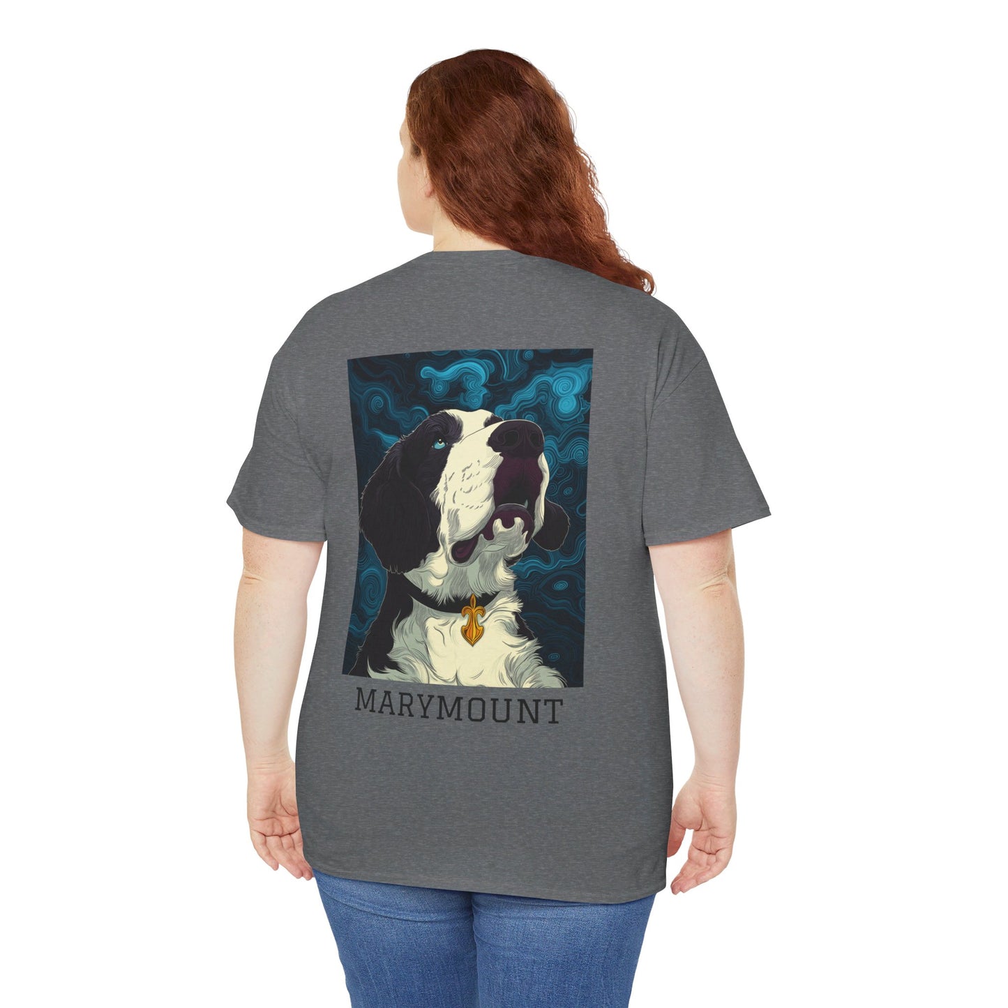 Marymount 01B - Unisex Heavy Cotton Tee - Image on the Back