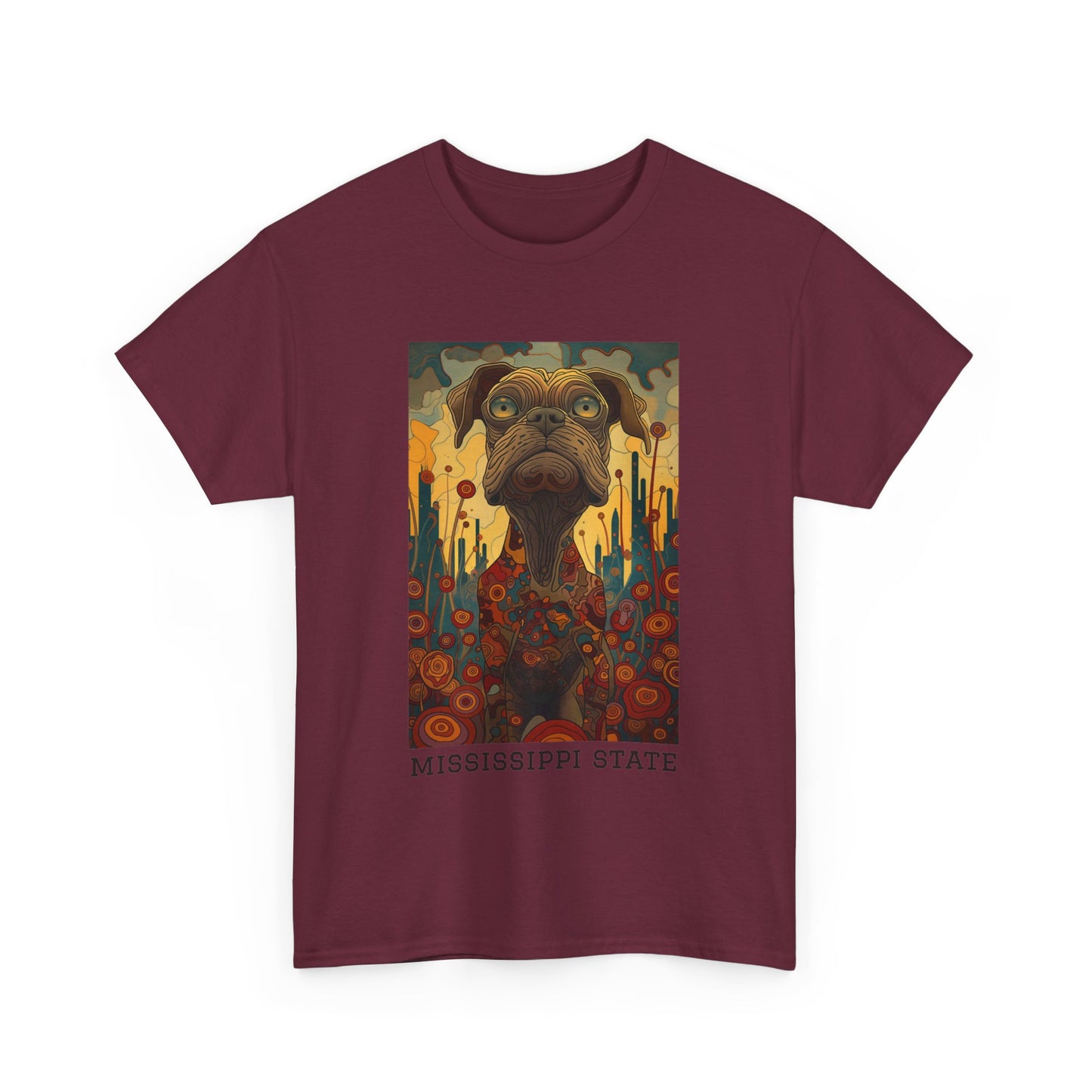 Mississippi State 01F - Unisex Heavy Cotton Tee - Image on the Front