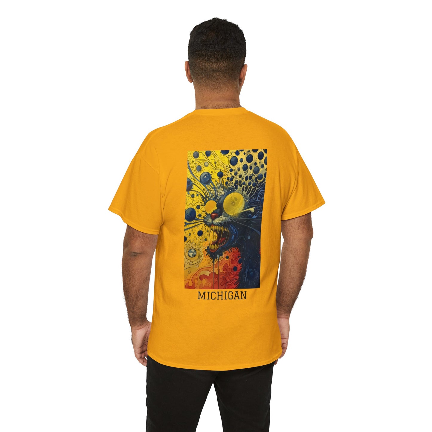 Michigan 02B - Unisex Heavy Cotton Tee - Image on the Back