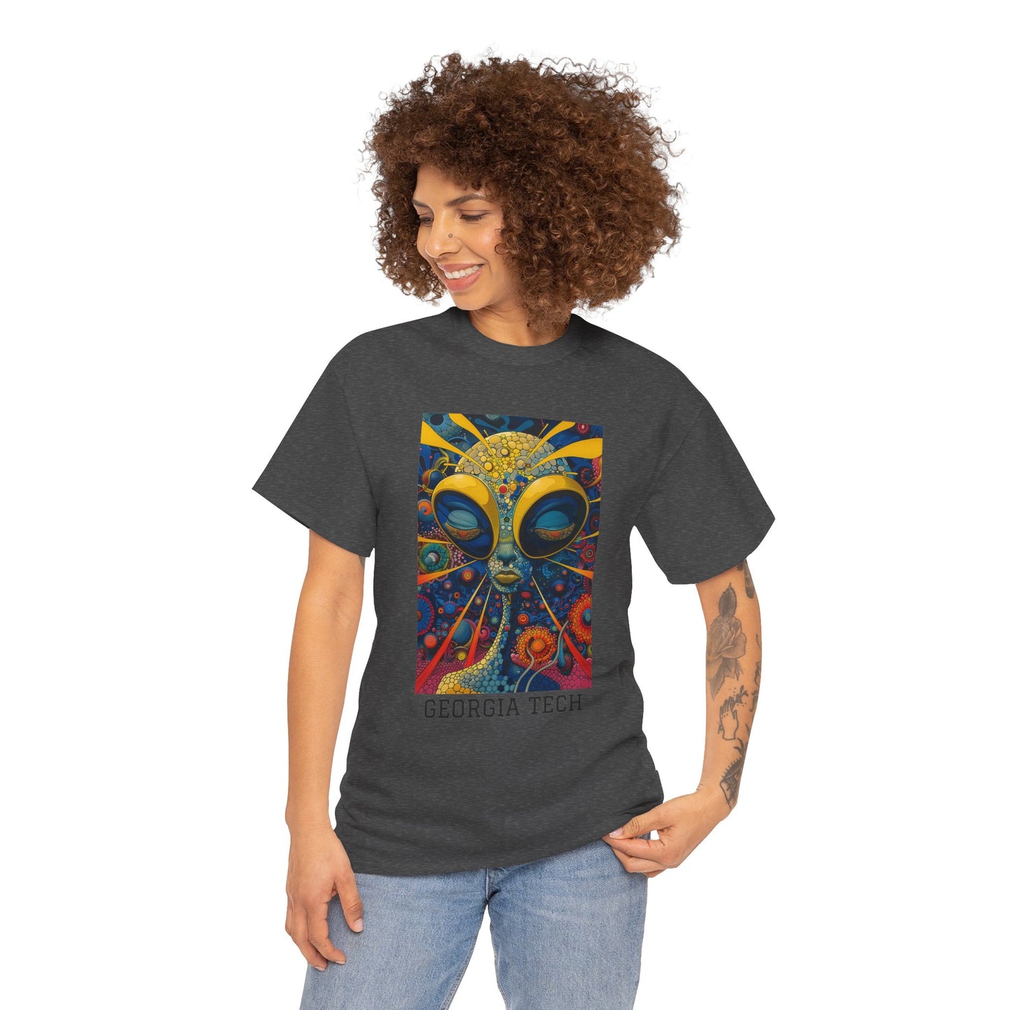 Georgia Tech 04F - Unisex Heavy Cotton Tee - Image on the Front