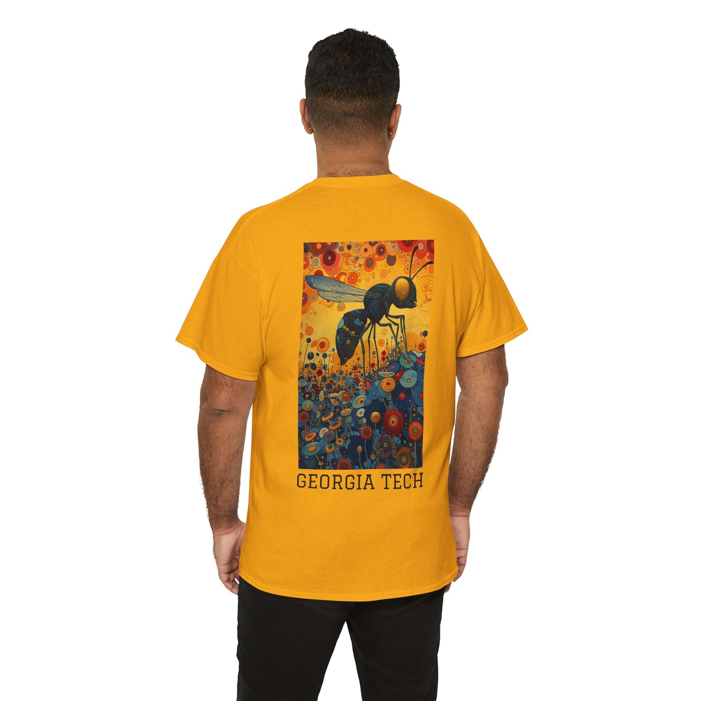 Georgia Tech 01B - Unisex Heavy Cotton Tee - Image on the Back
