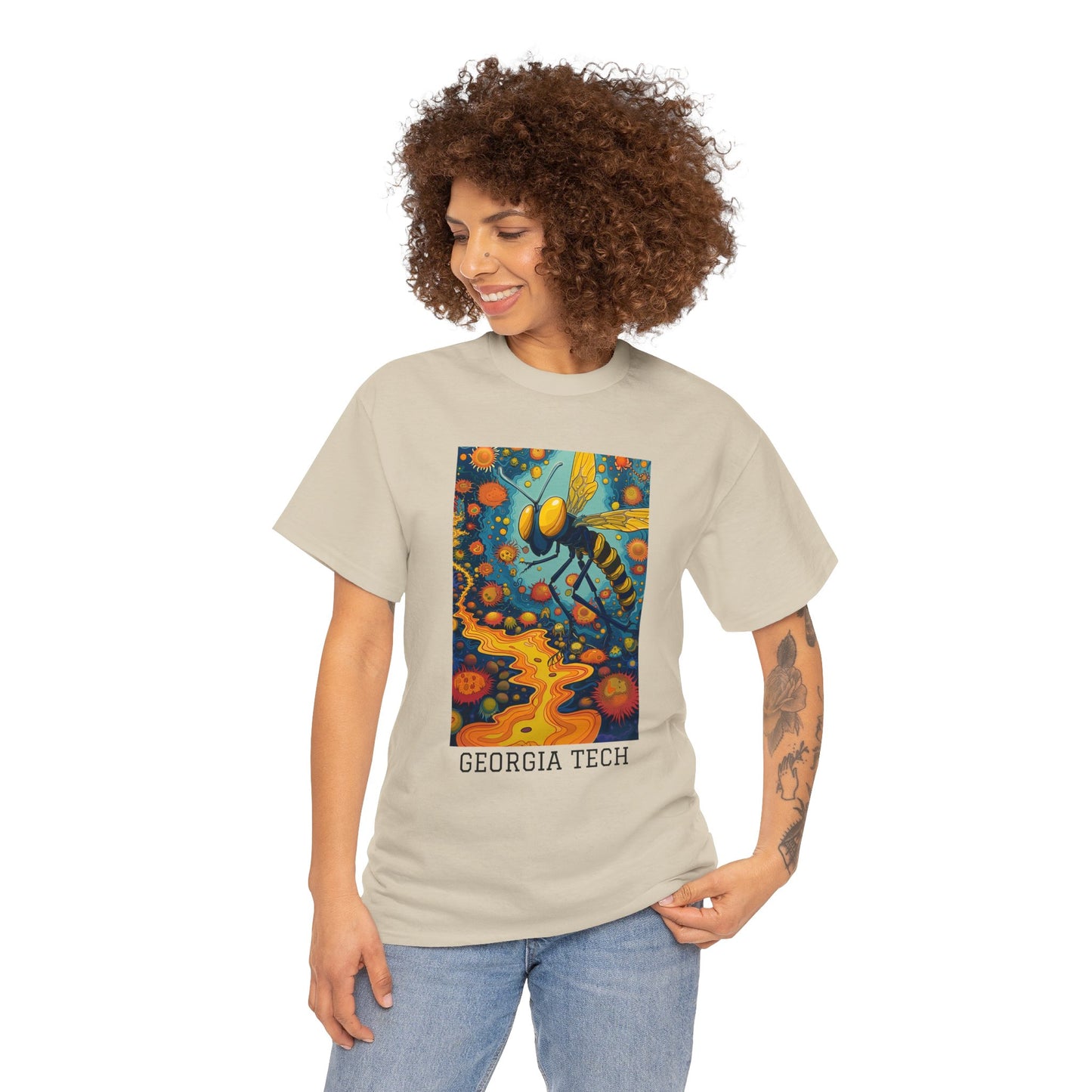 Georgia Tech 03F - Unisex Heavy Cotton Tee - Image on the Front