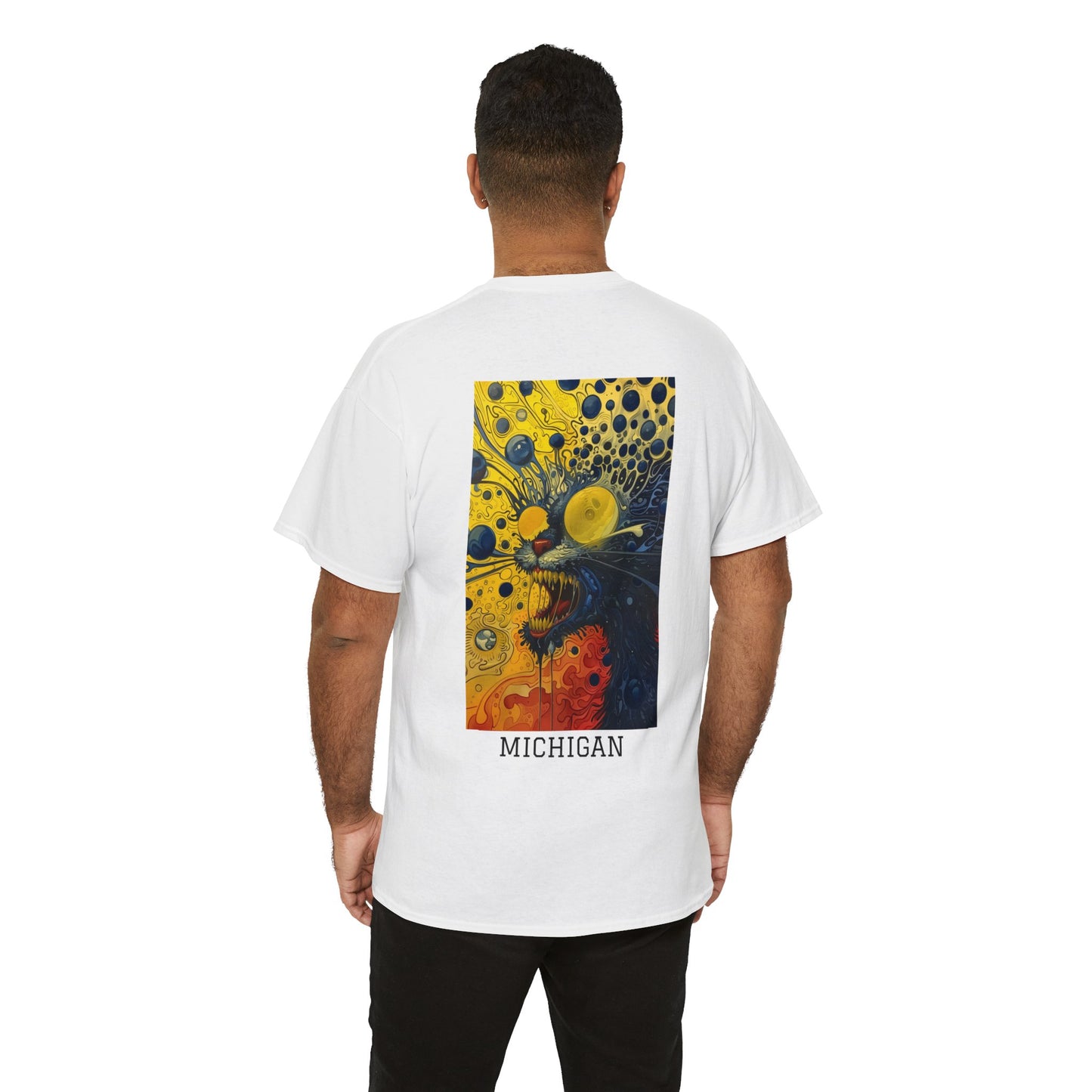 Michigan 02B - Unisex Heavy Cotton Tee - Image on the Back