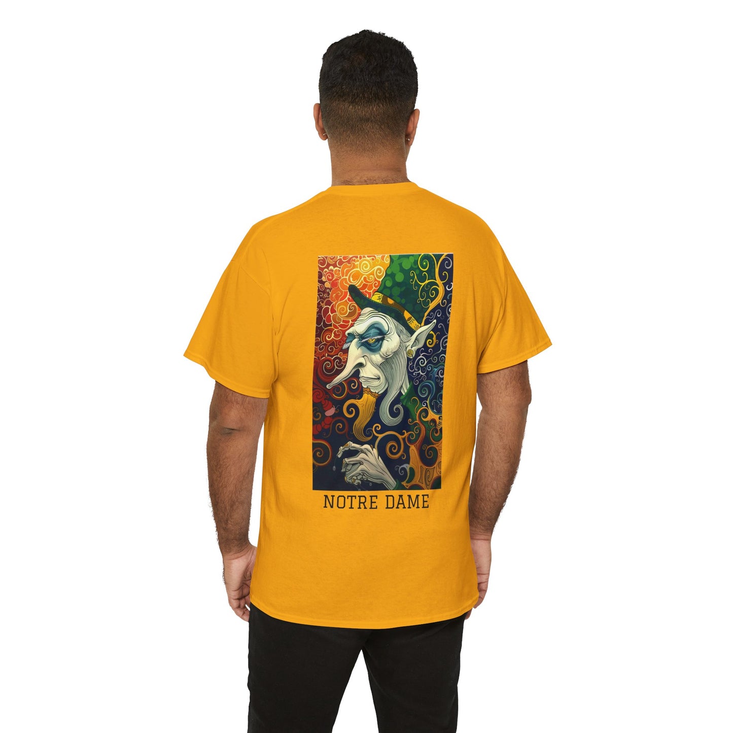 Notre Dame 01B - Unisex Heavy Cotton Tee - Image on the Back