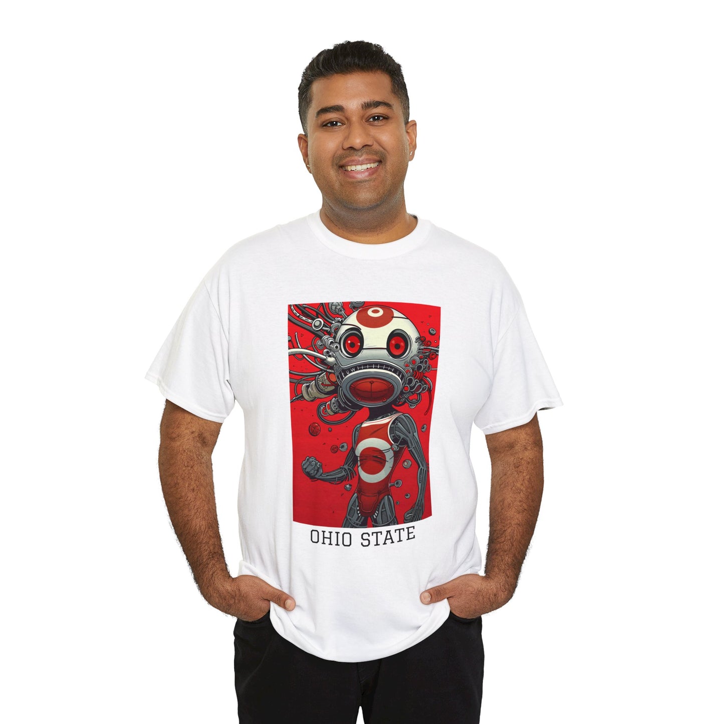 Ohio State 01F - Unisex Heavy Cotton Tee - Image on the Front