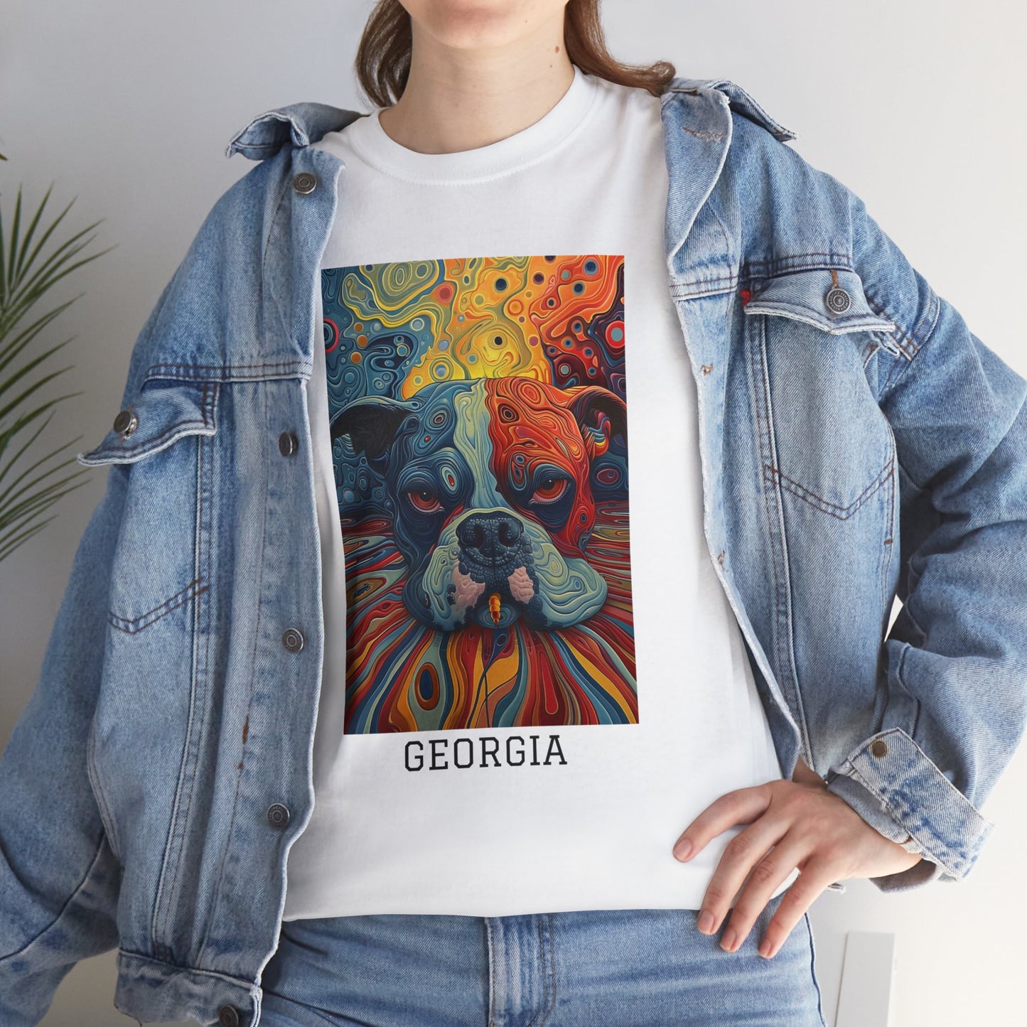 Georgia 03F - Unisex Heavy Cotton Tee - Image on the Front