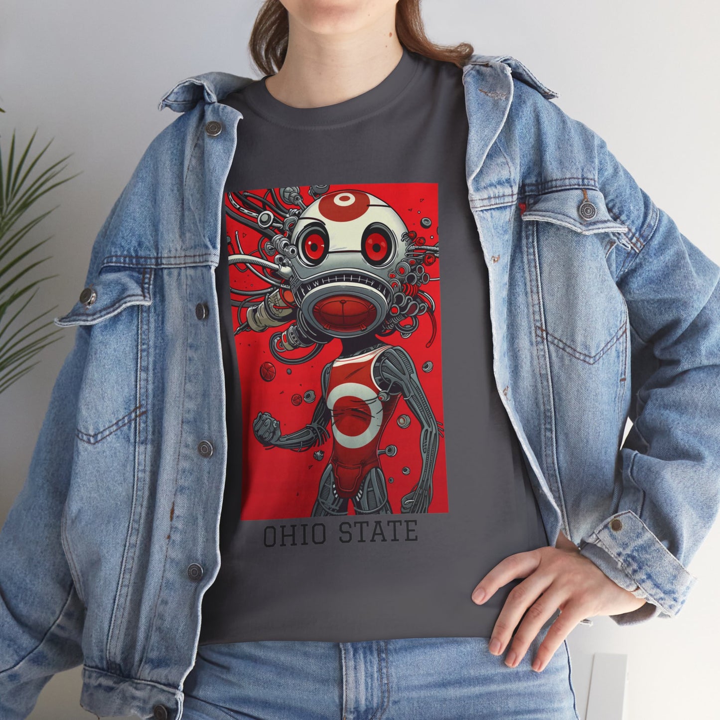 Ohio State 01F - Unisex Heavy Cotton Tee - Image on the Front