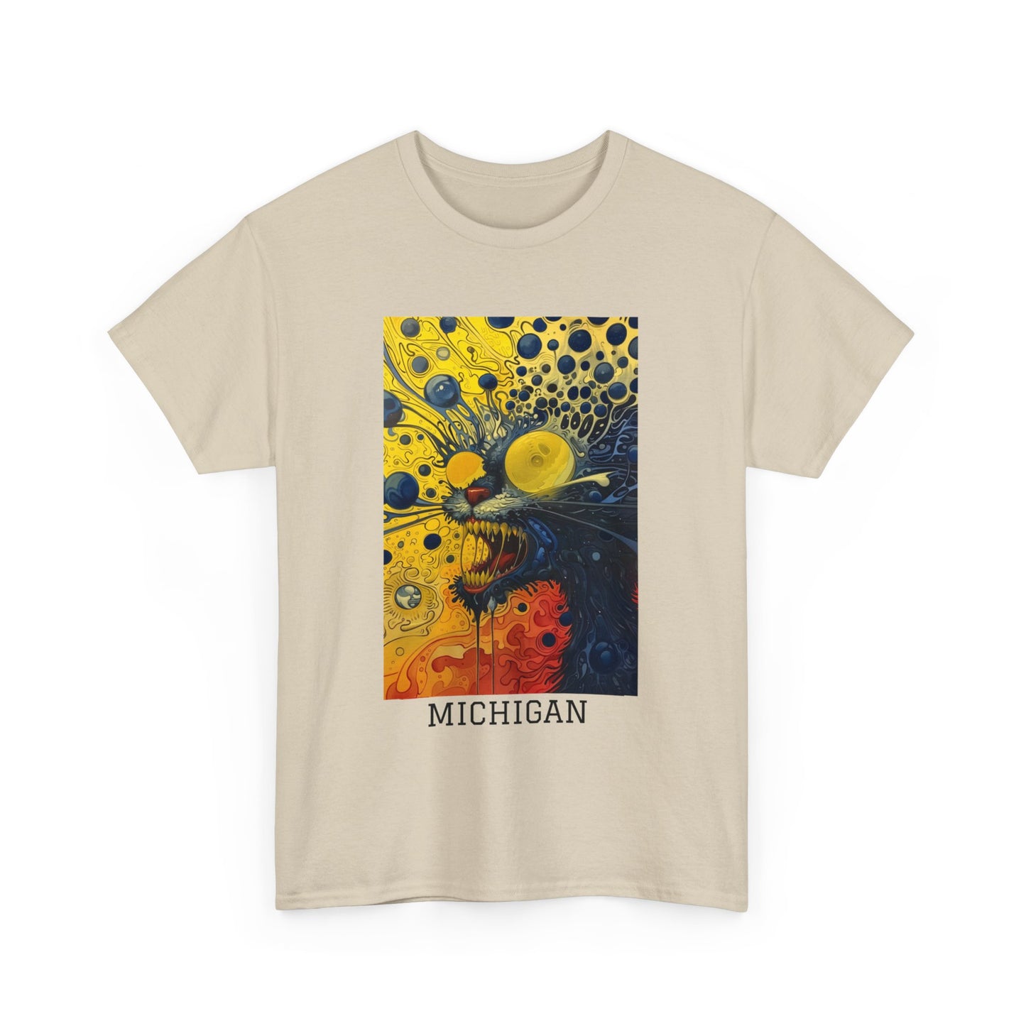 Michigan 02F - Unisex Heavy Cotton Tee - Image on the Front
