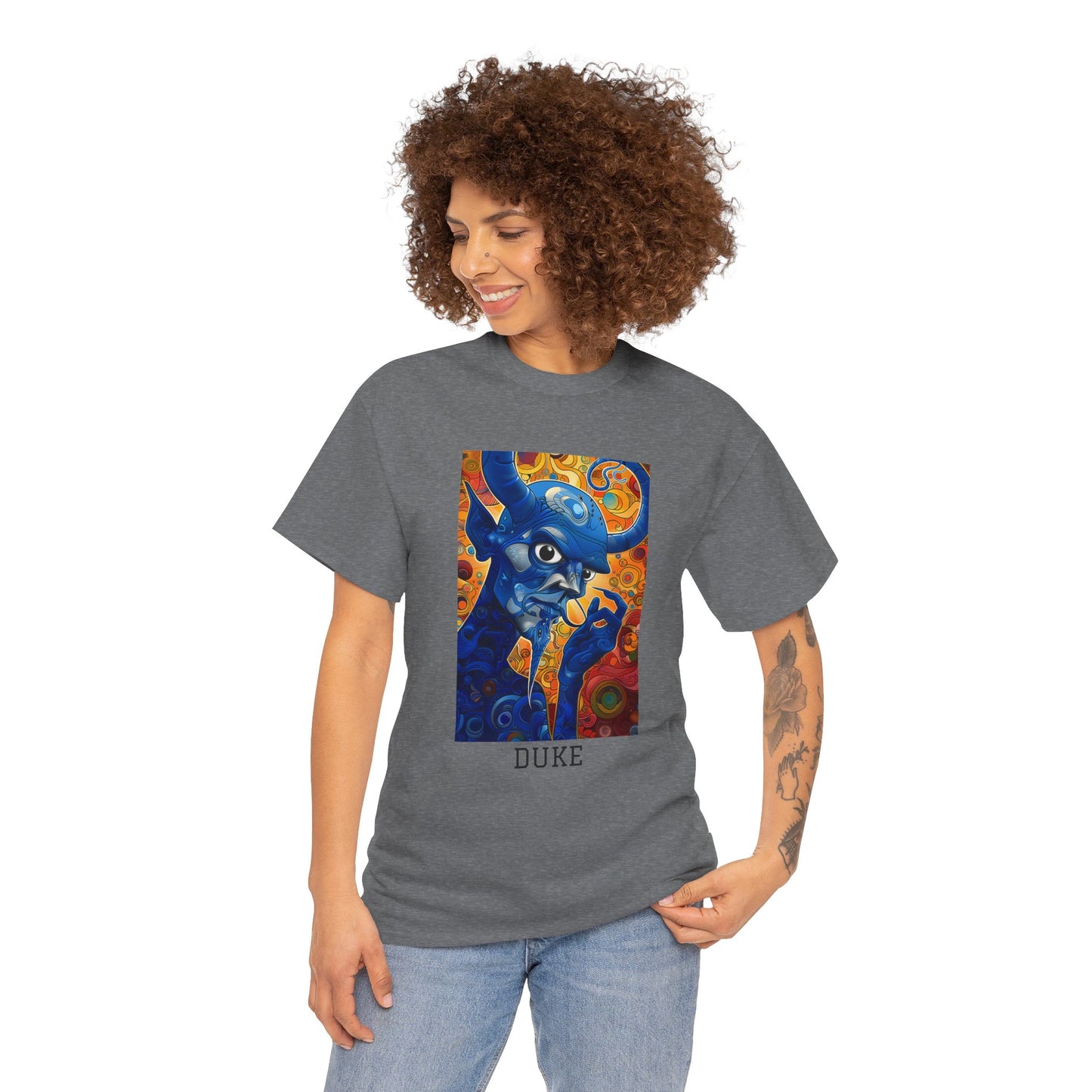 Duke 01F - Unisex Heavy Cotton Tee - Image on the Front