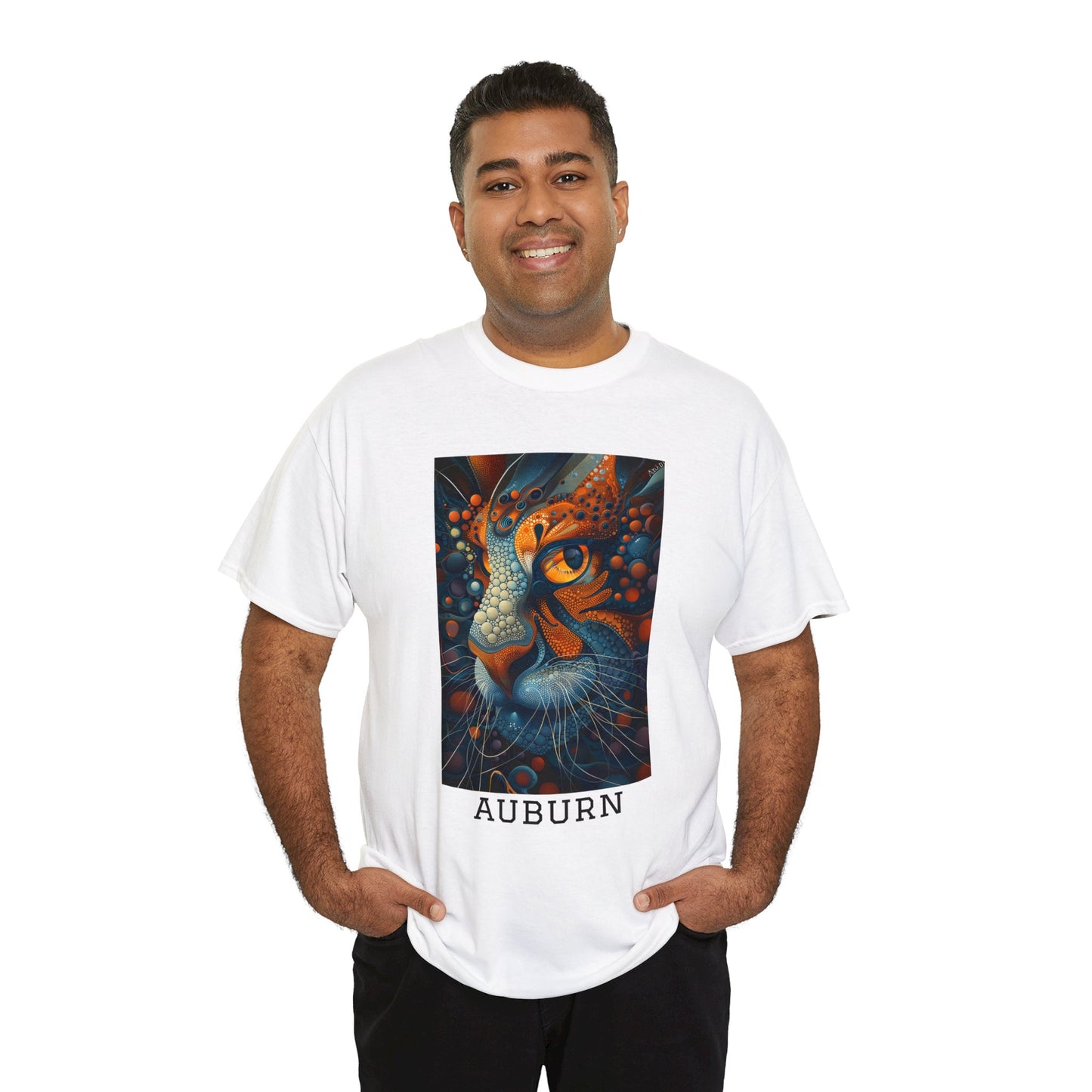 Auburn 01F - Unisex Heavy Cotton Tee - Image on the Front