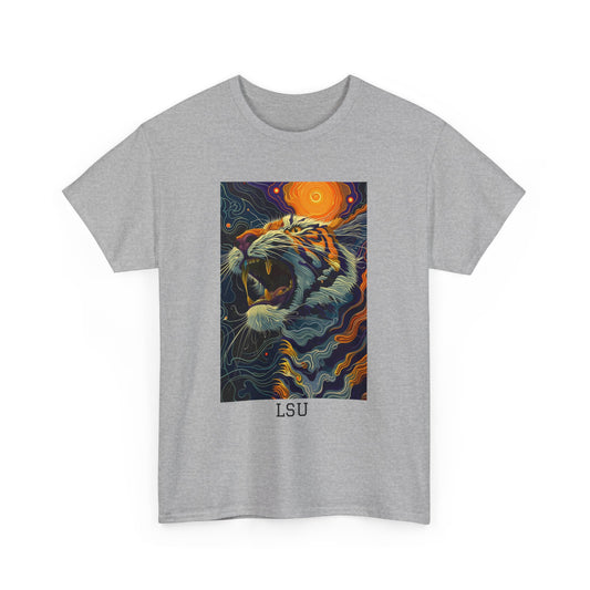 LSU 01F - Unisex Heavy Cotton Tee - Image on the Front