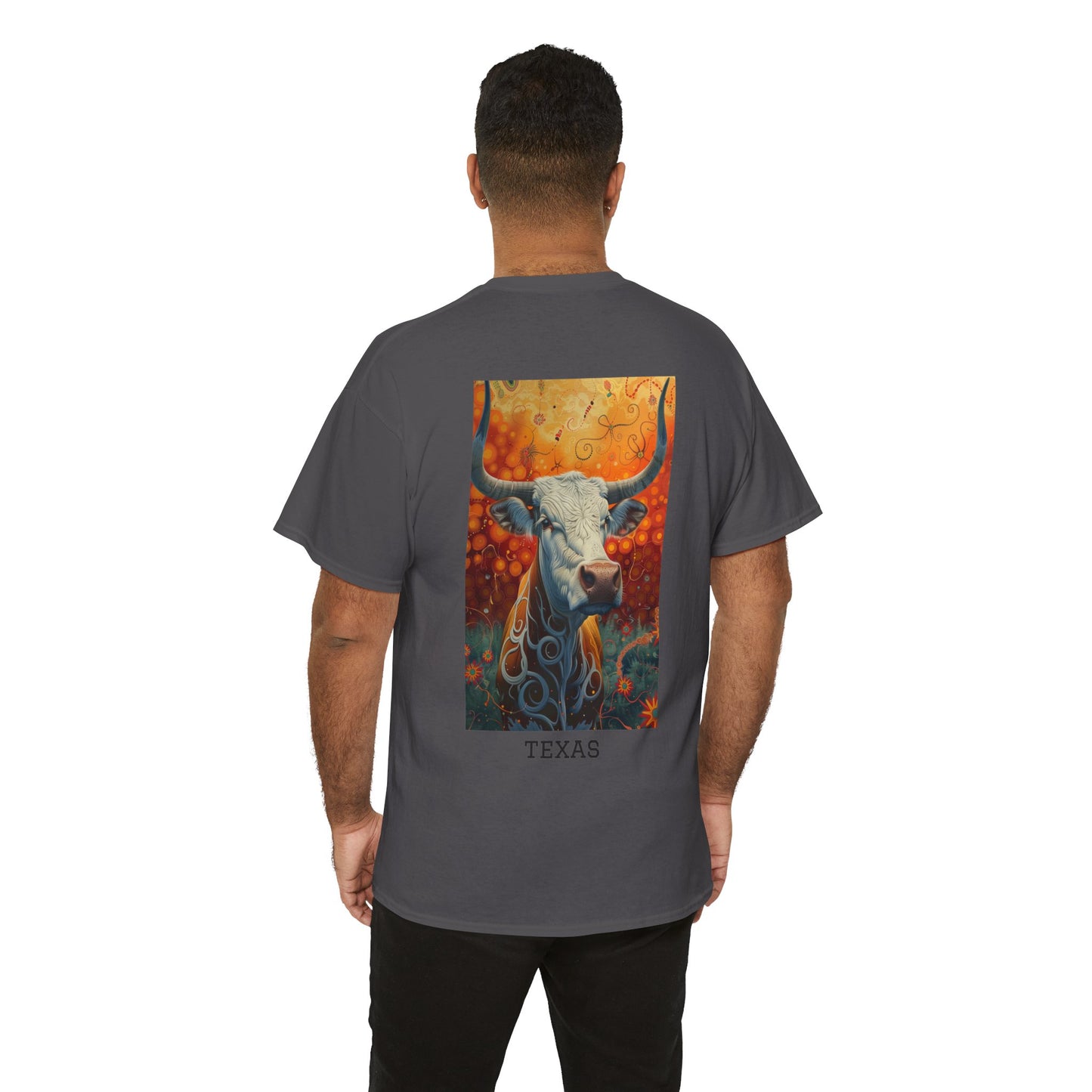 Texas 01B - Unisex Heavy Cotton Tee - Image on the Back