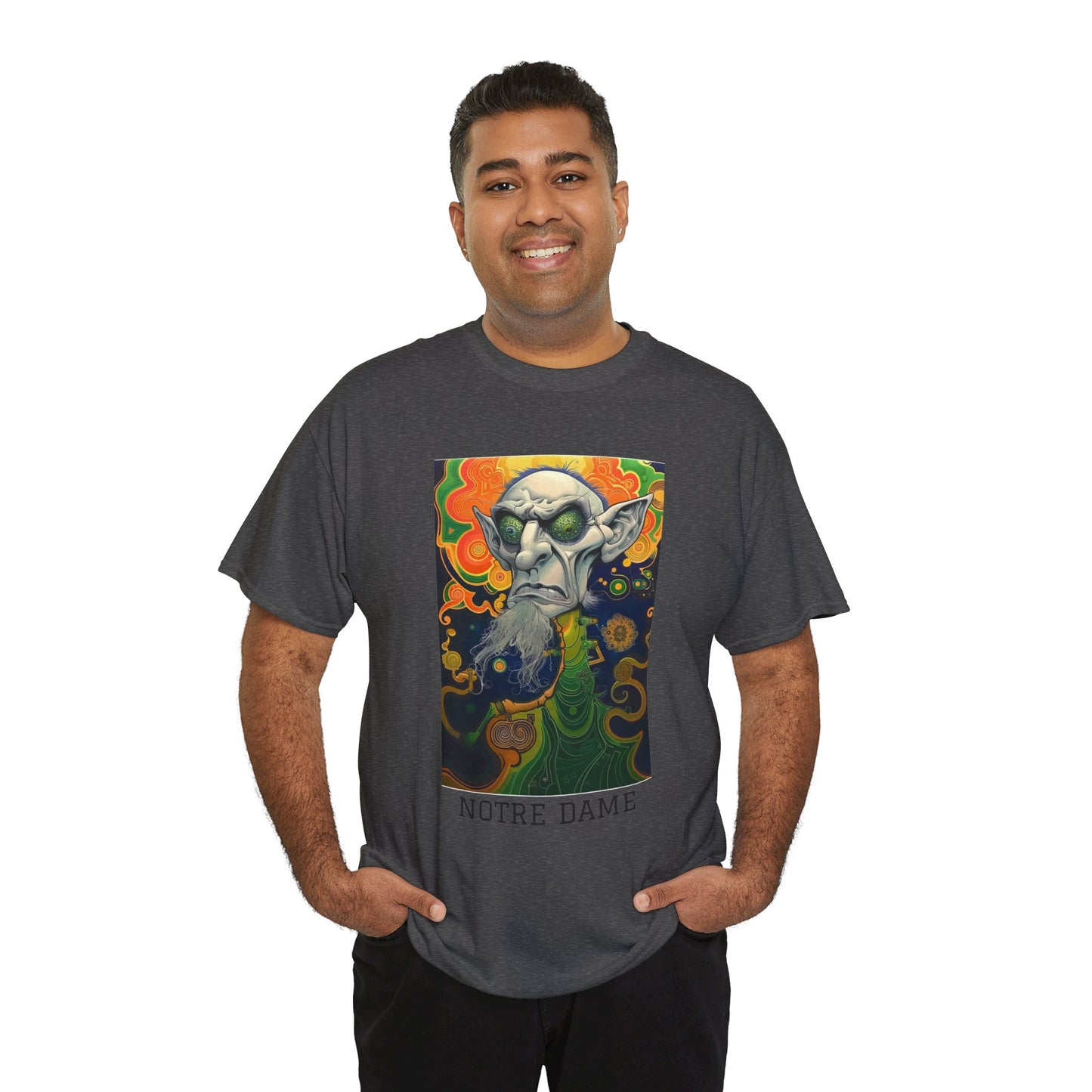 Notre Dame 03F - Unisex Heavy Cotton Tee - Image on the Front