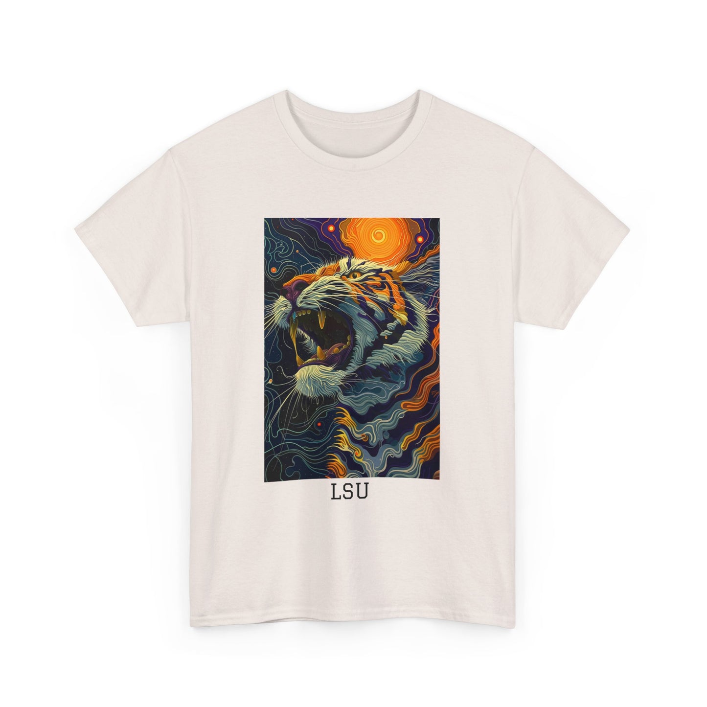 LSU 01F - Unisex Heavy Cotton Tee - Image on the Front
