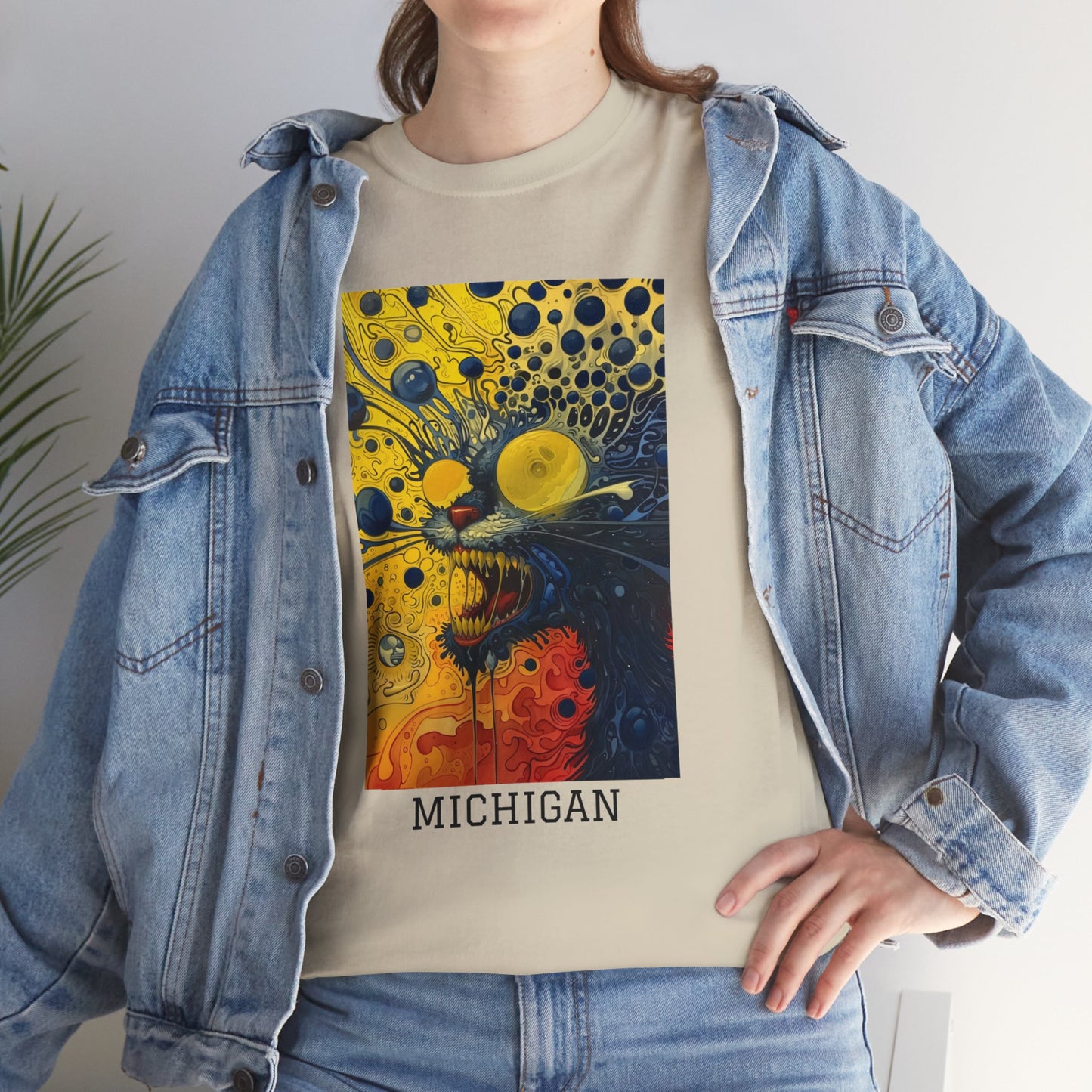 Michigan 02F - Unisex Heavy Cotton Tee - Image on the Front