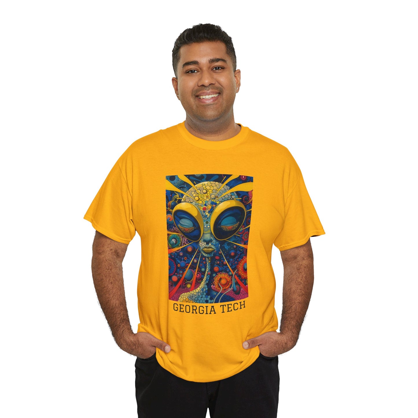 Georgia Tech 04F - Unisex Heavy Cotton Tee - Image on the Front