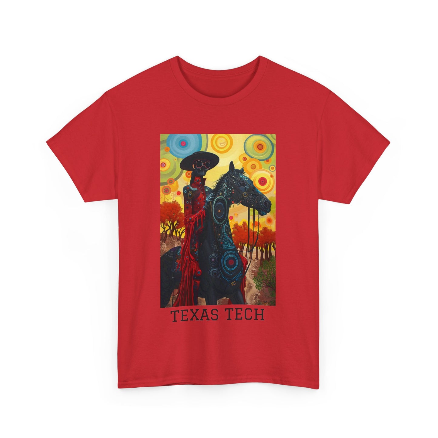Texas Tech 02F - Unisex Heavy Cotton Tee - Image on the Front