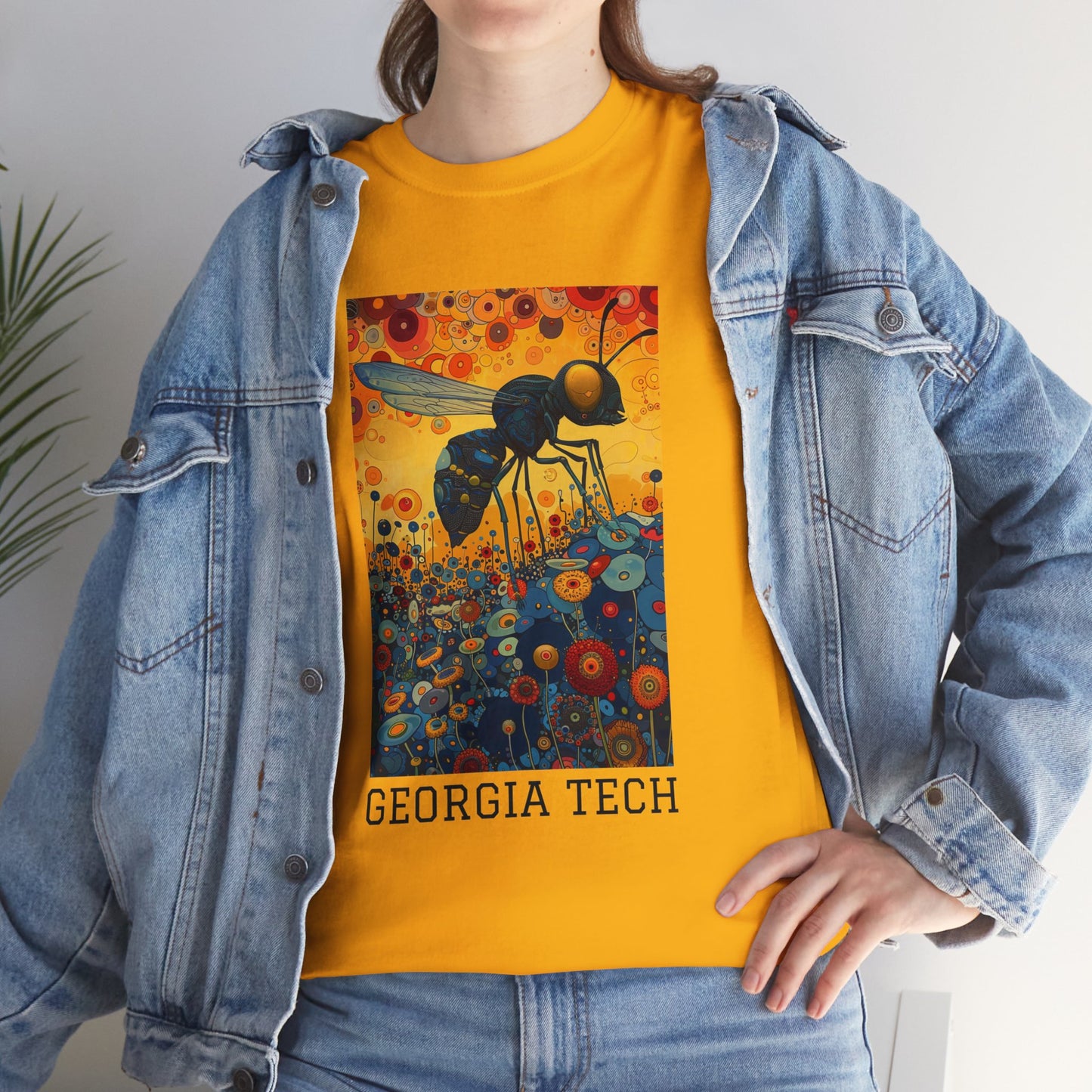 Georgia Tech 01F - Unisex Heavy Cotton Tee - Image on the Front