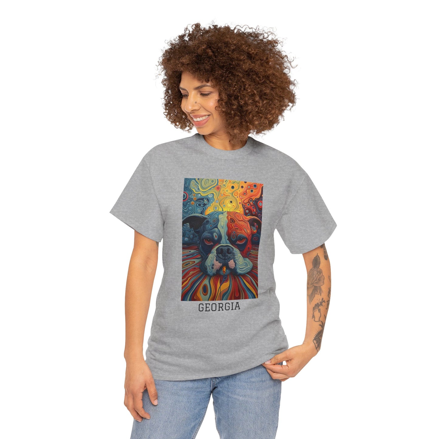 Georgia 03F - Unisex Heavy Cotton Tee - Image on the Front