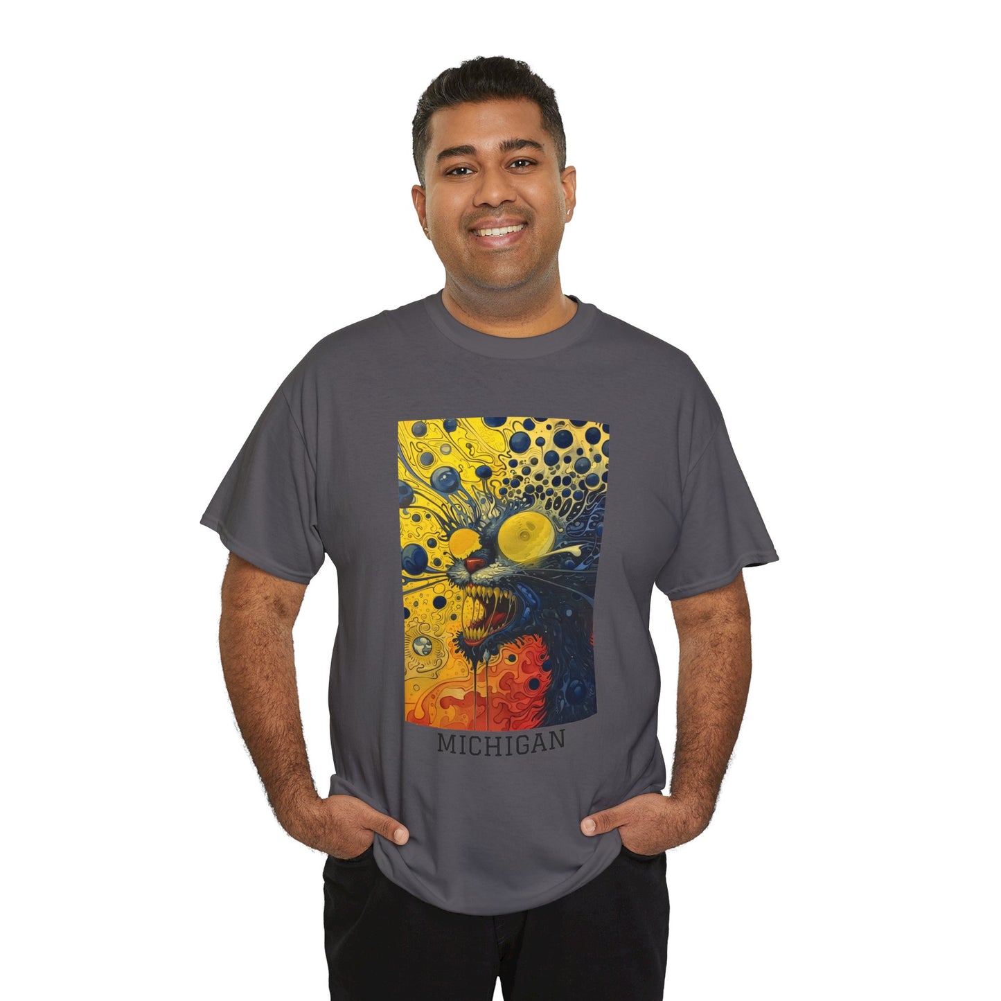 Michigan 02F - Unisex Heavy Cotton Tee - Image on the Front