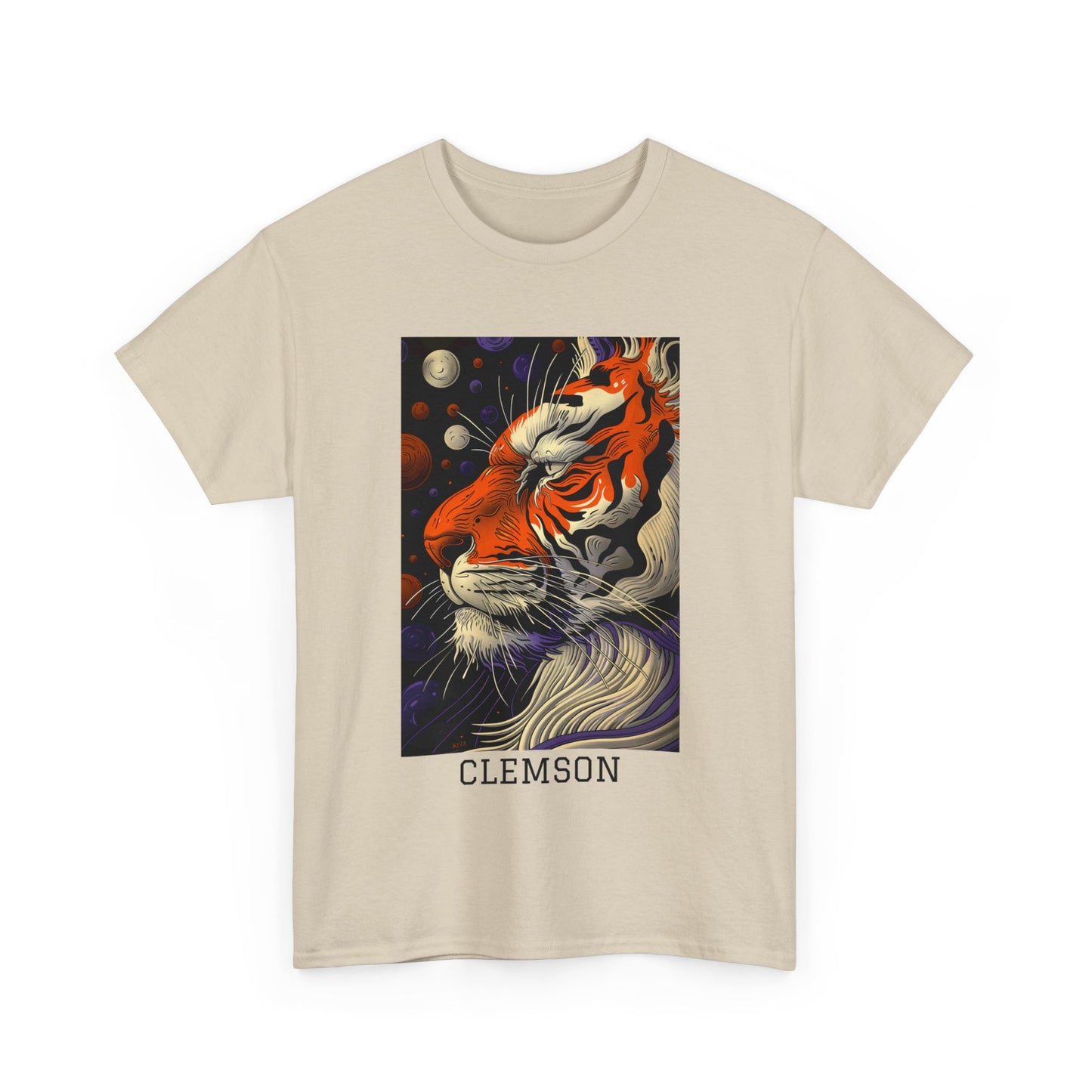Clemson 02F - Unisex Heavy Cotton Tee - Image on the Front