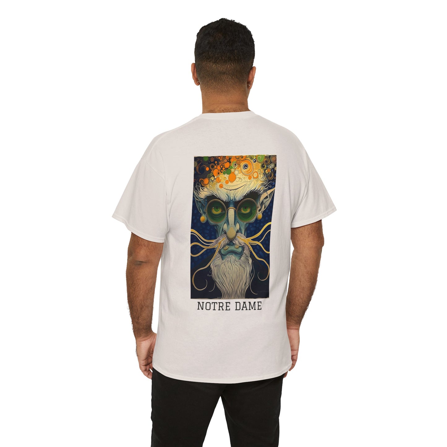 Notre Dame 02B - Unisex Heavy Cotton Tee - Image on the Back