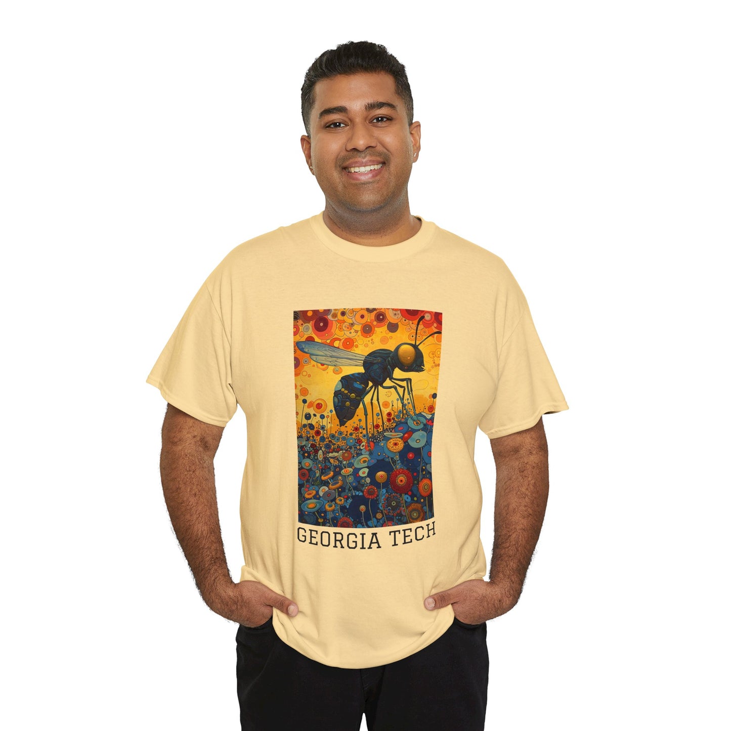Georgia Tech 02F - Unisex Heavy Cotton Tee - Image on the Front