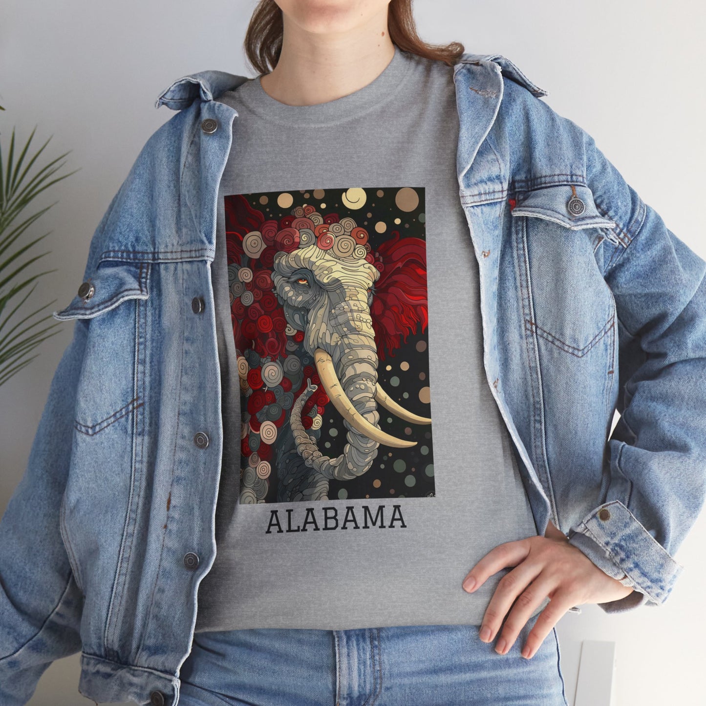 Alabama 01F - Unisex Heavy Cotton Tee - Image on the Front