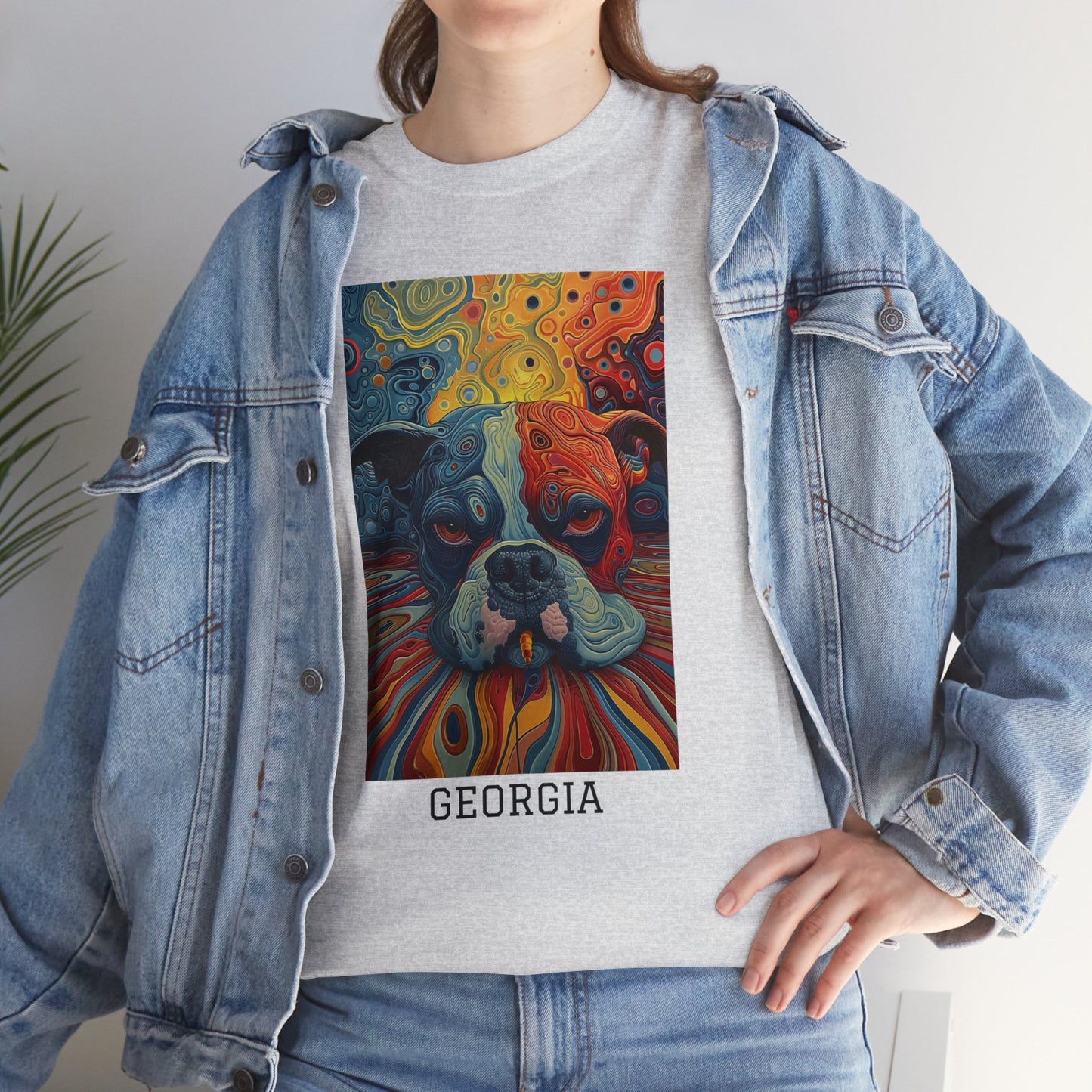 Georgia 03F - Unisex Heavy Cotton Tee - Image on the Front