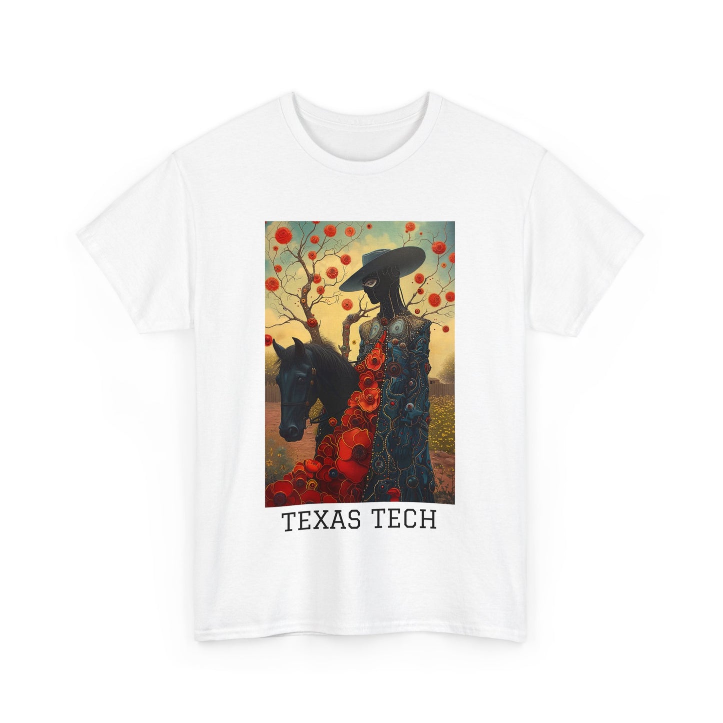 Texas Tech 03F - Unisex Heavy Cotton Tee - Image on the Front