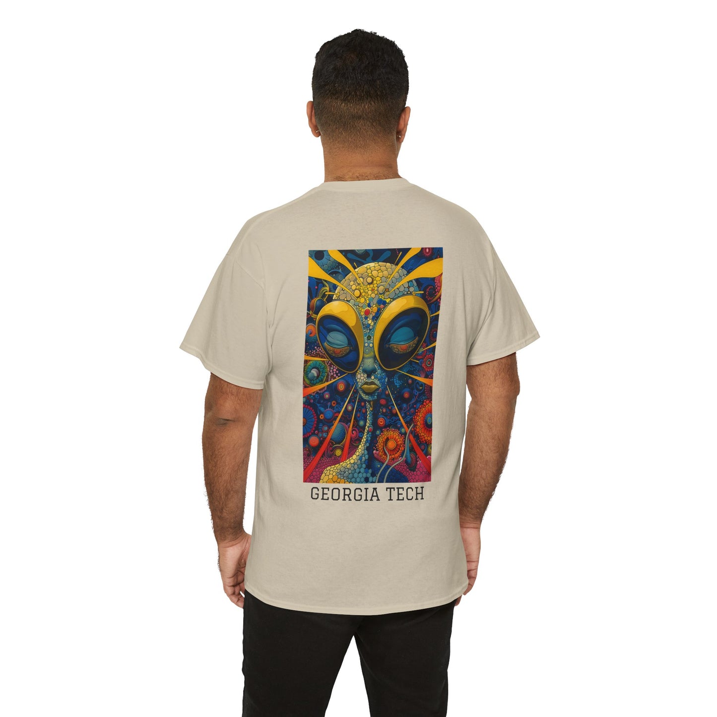 Georgia Tech 04B - Unisex Heavy Cotton Tee - Image on the Back
