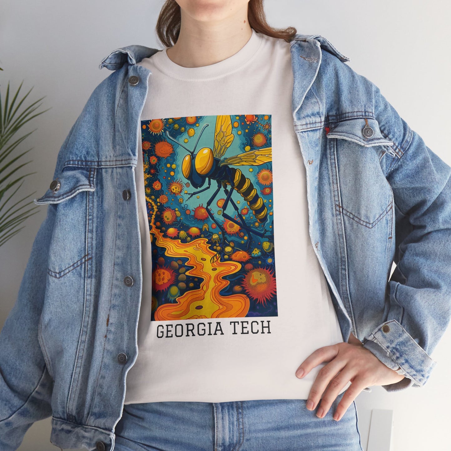 Georgia Tech 03F - Unisex Heavy Cotton Tee - Image on the Front