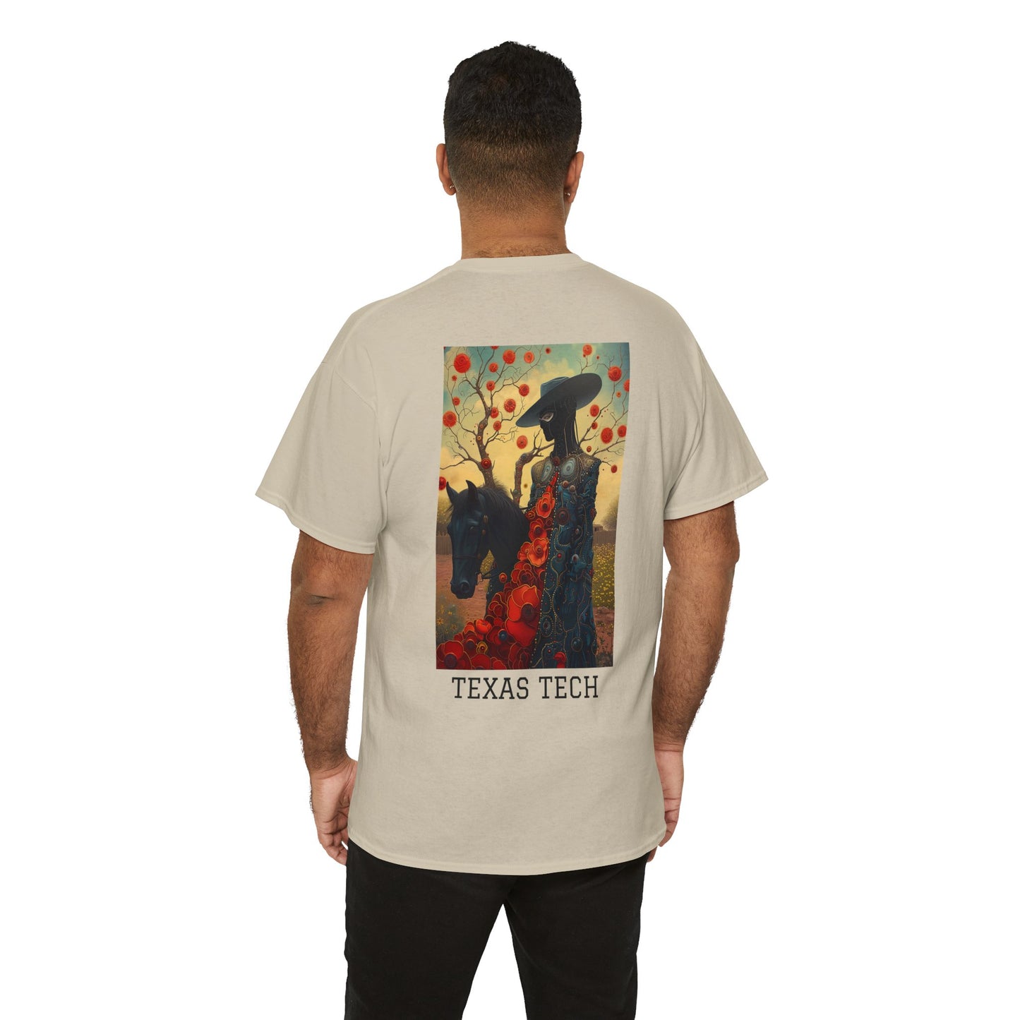 Texas Tech 03B - Unisex Heavy Cotton Tee - Image on the Back