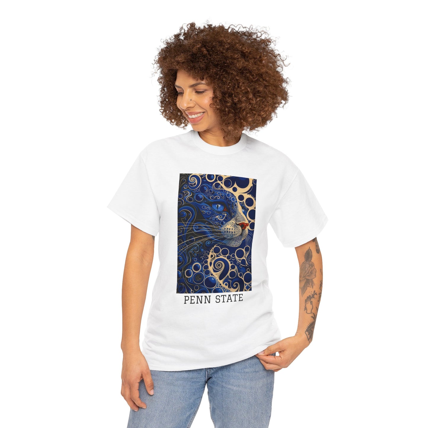Penn State 01F - Unisex Heavy Cotton Tee - Image on the Front