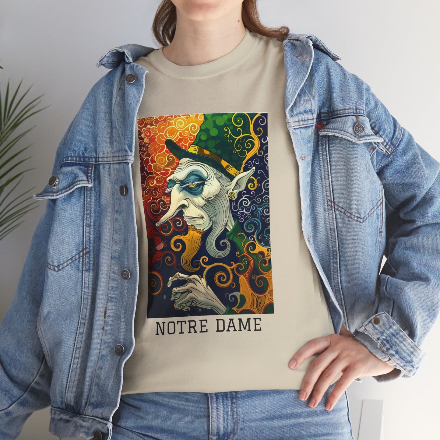 Notre Dame 01F - Unisex Heavy Cotton Tee - Image on the Front