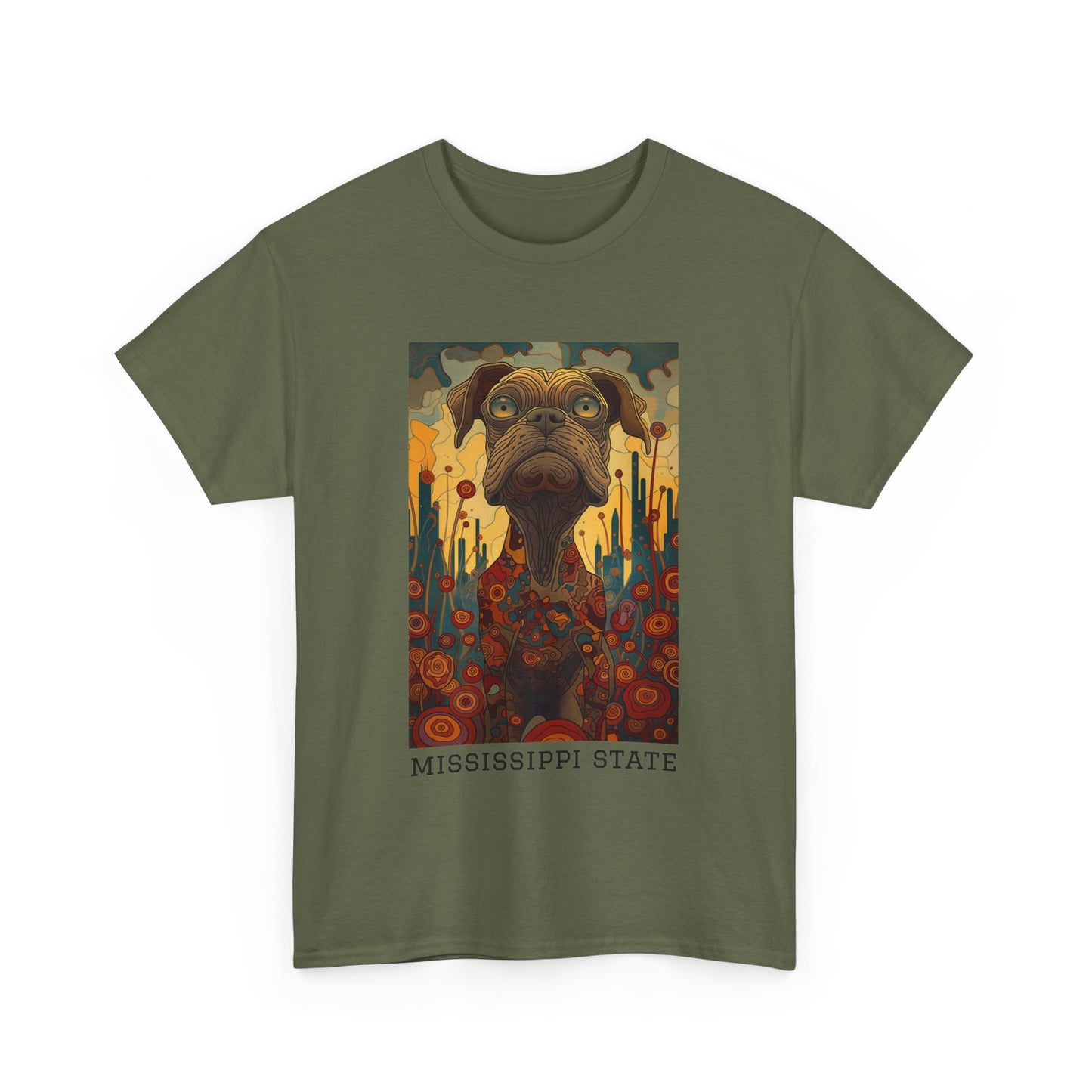 Mississippi State 01F - Unisex Heavy Cotton Tee - Image on the Front