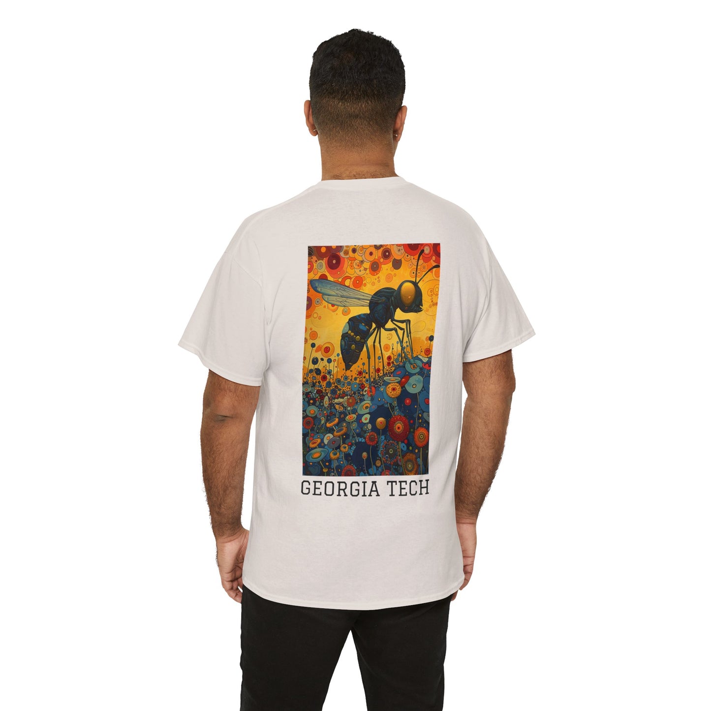 Georgia Tech 01B - Unisex Heavy Cotton Tee - Image on the Back