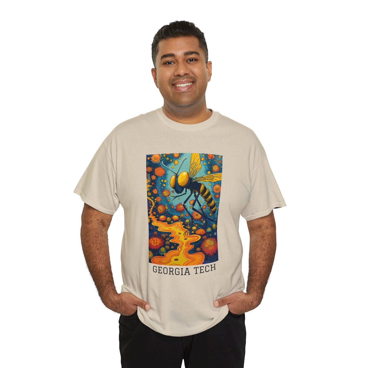 Georgia Tech 03F - Unisex Heavy Cotton Tee - Image on the Front