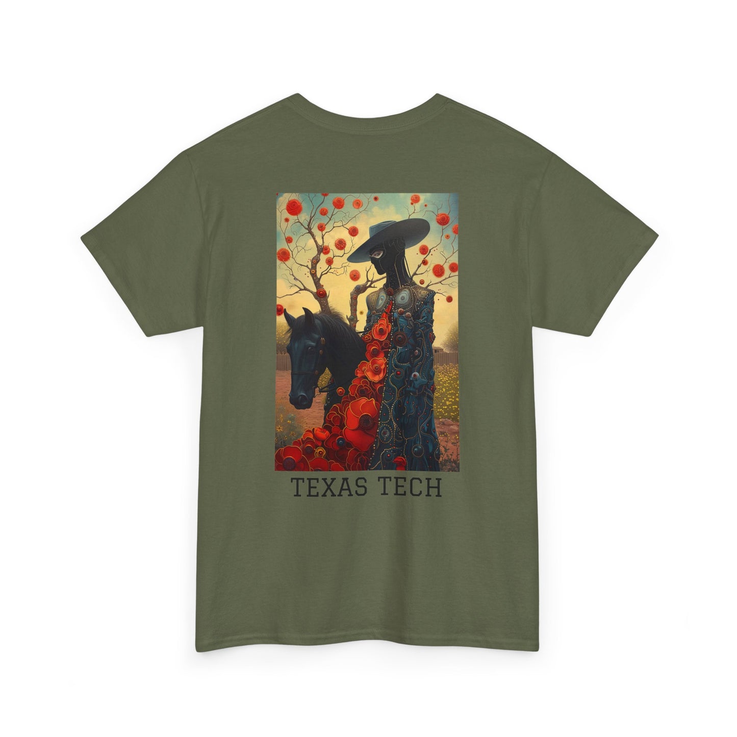 Texas Tech 03B - Unisex Heavy Cotton Tee - Image on the Back
