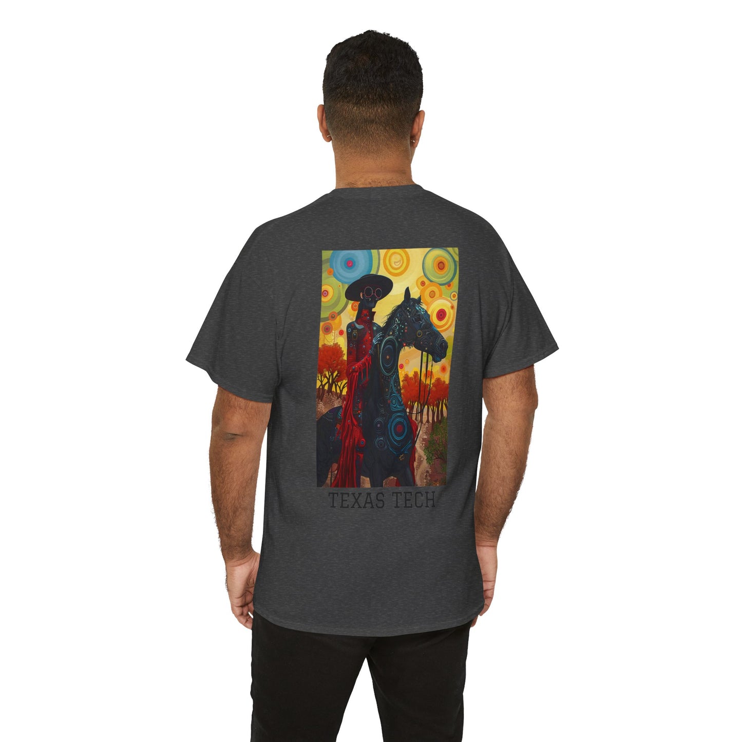 Texas Tech 02B - Unisex Heavy Cotton Tee - Image on the Back