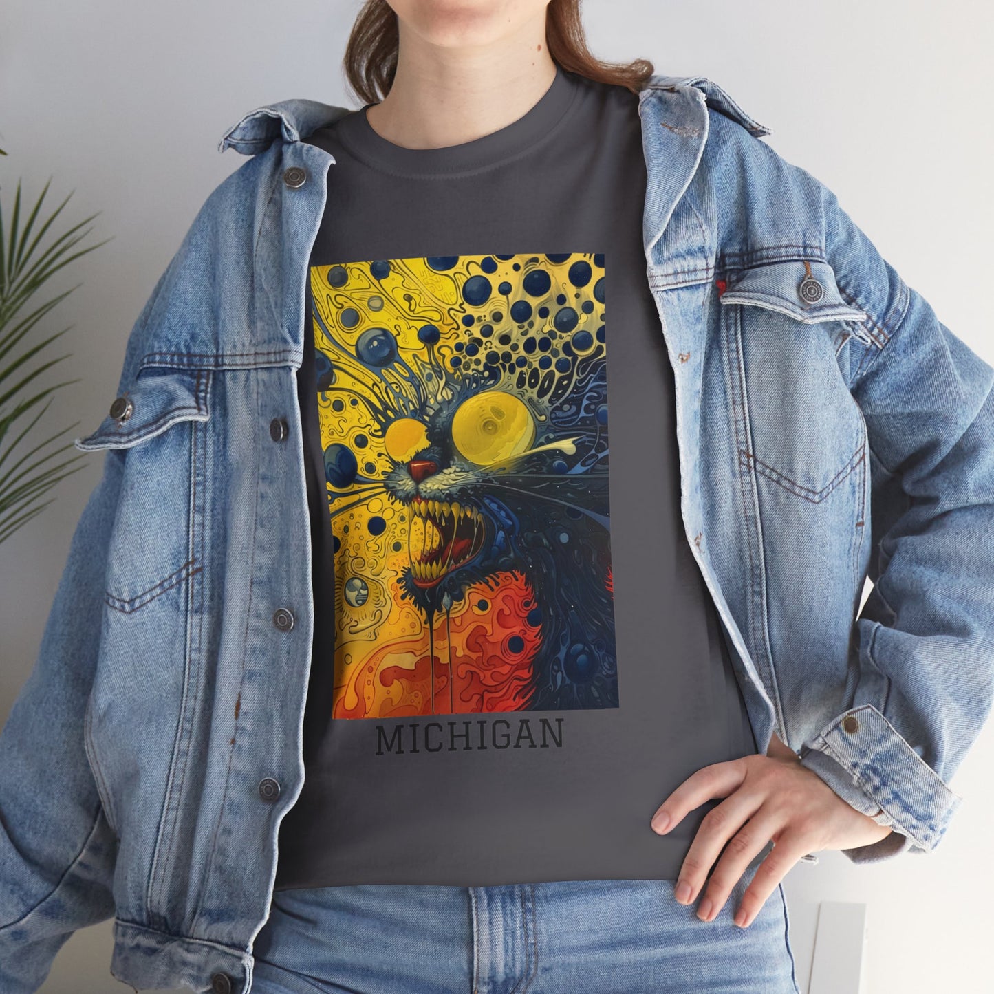 Michigan 02F - Unisex Heavy Cotton Tee - Image on the Front