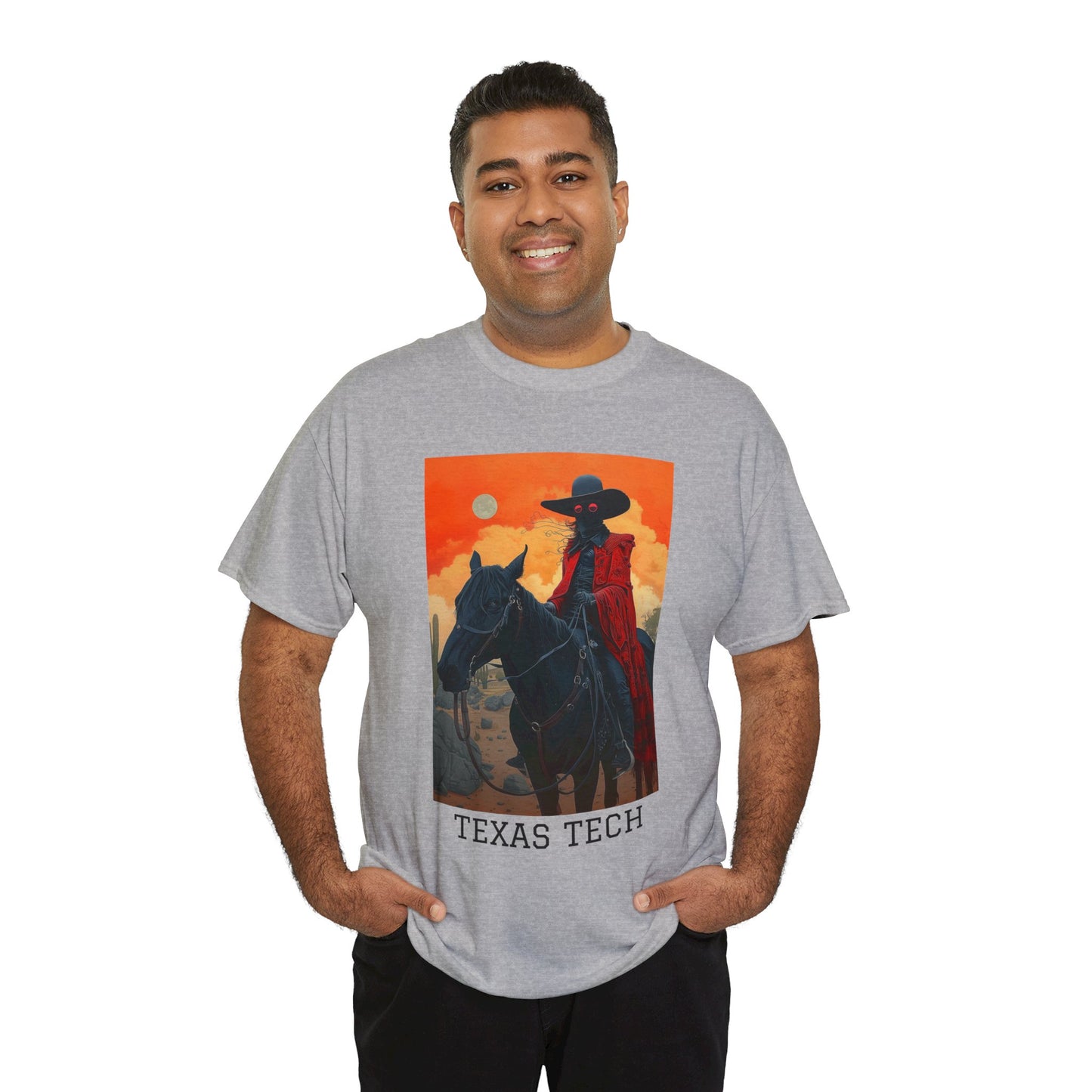 Texas Tech 01F - Unisex Heavy Cotton Tee - Image on the Front