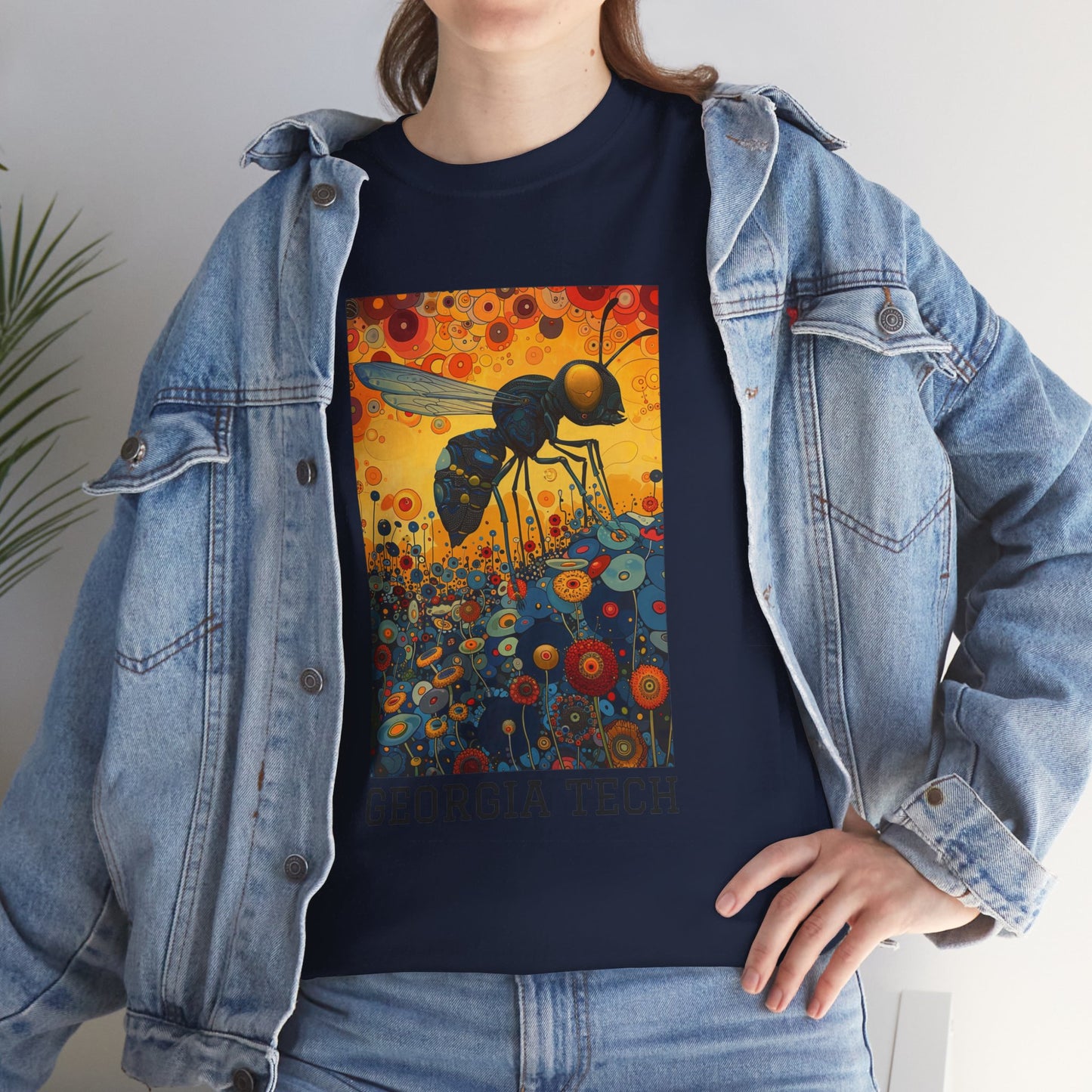 Georgia Tech 02F - Unisex Heavy Cotton Tee - Image on the Front