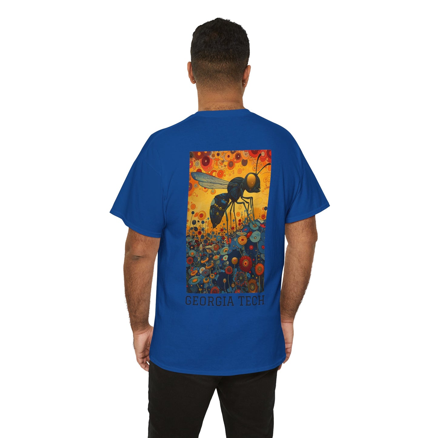 Georgia Tech 01B - Unisex Heavy Cotton Tee - Image on the Back