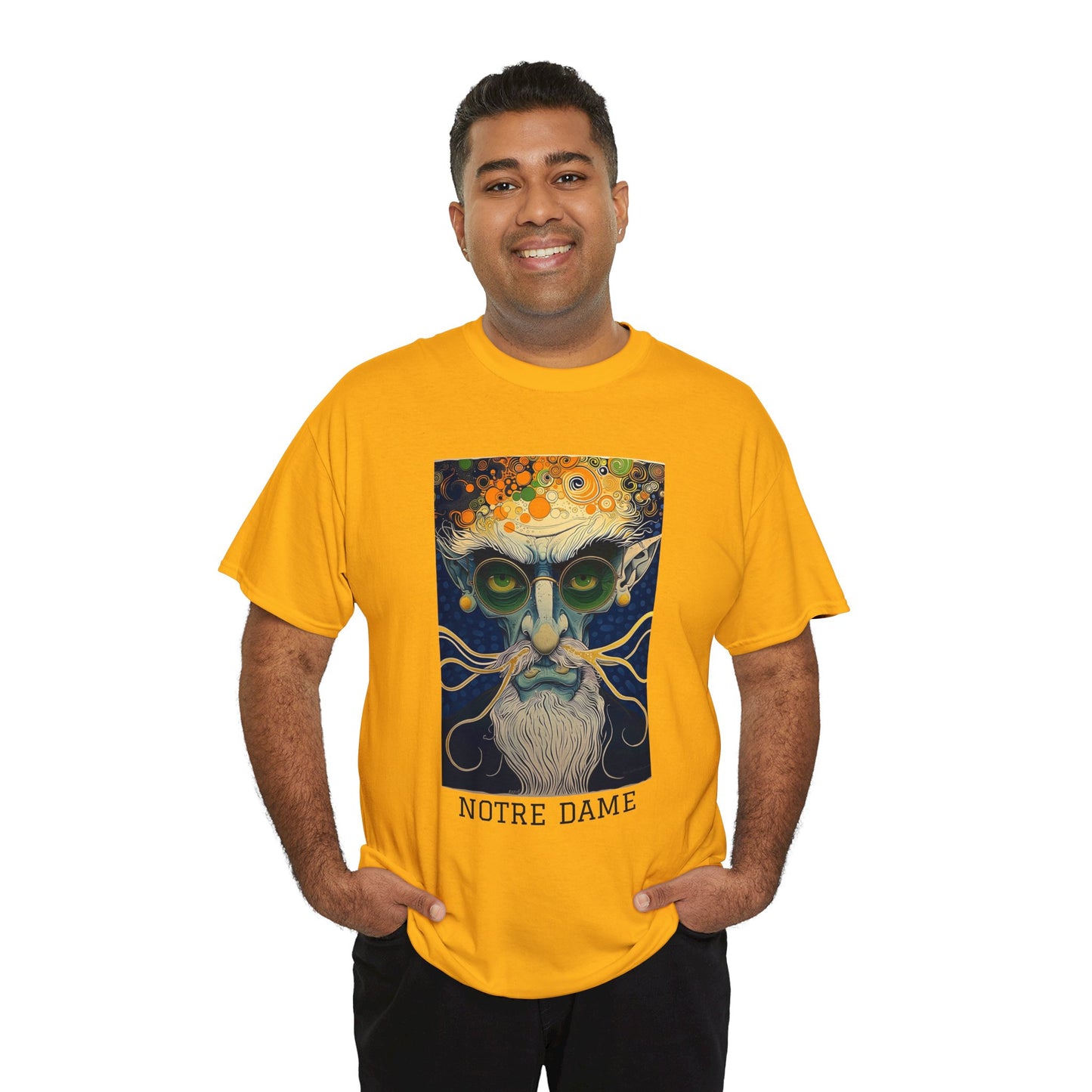 Notre Dame 02F - Unisex Heavy Cotton Tee - Image on the Front