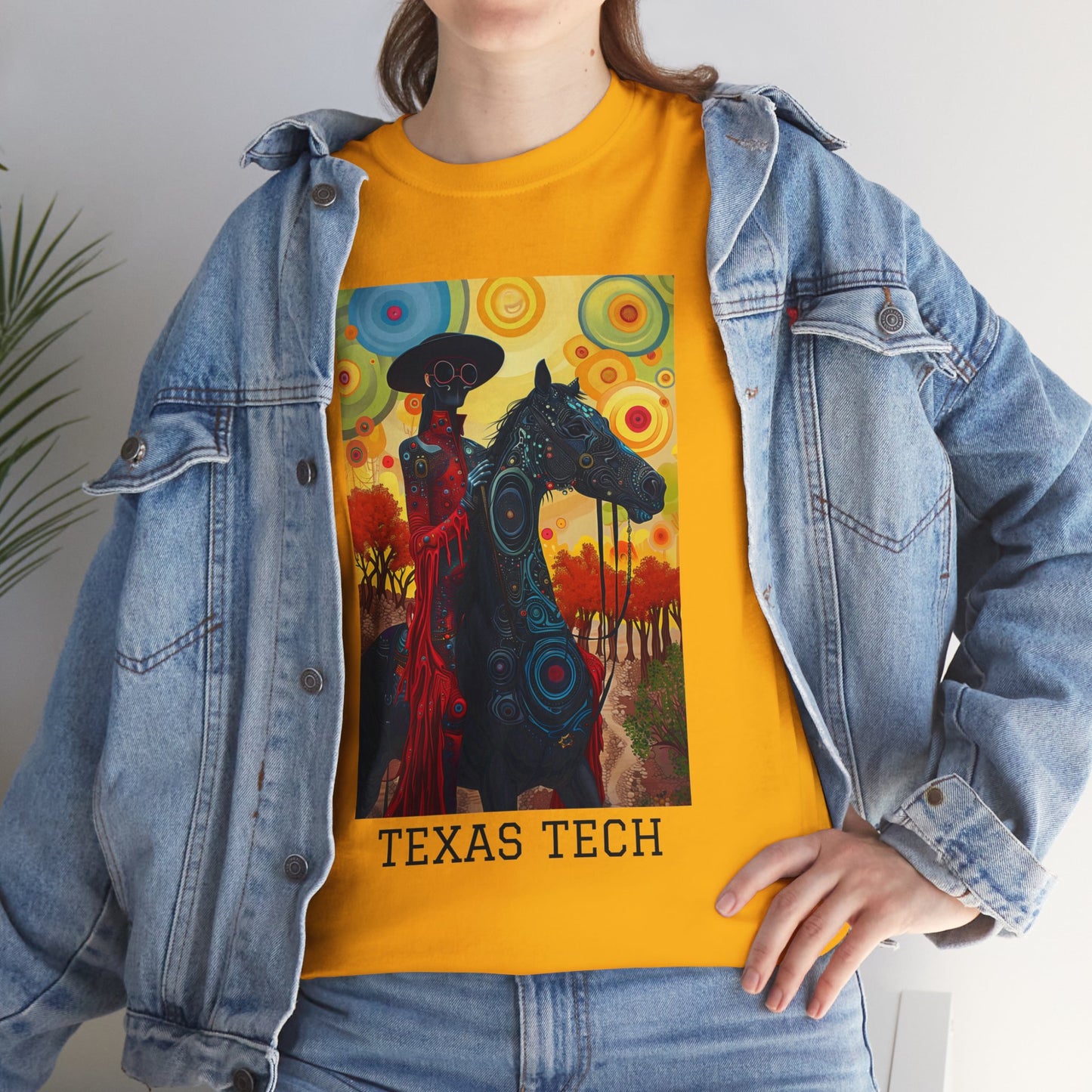 Texas Tech 02F - Unisex Heavy Cotton Tee - Image on the Front